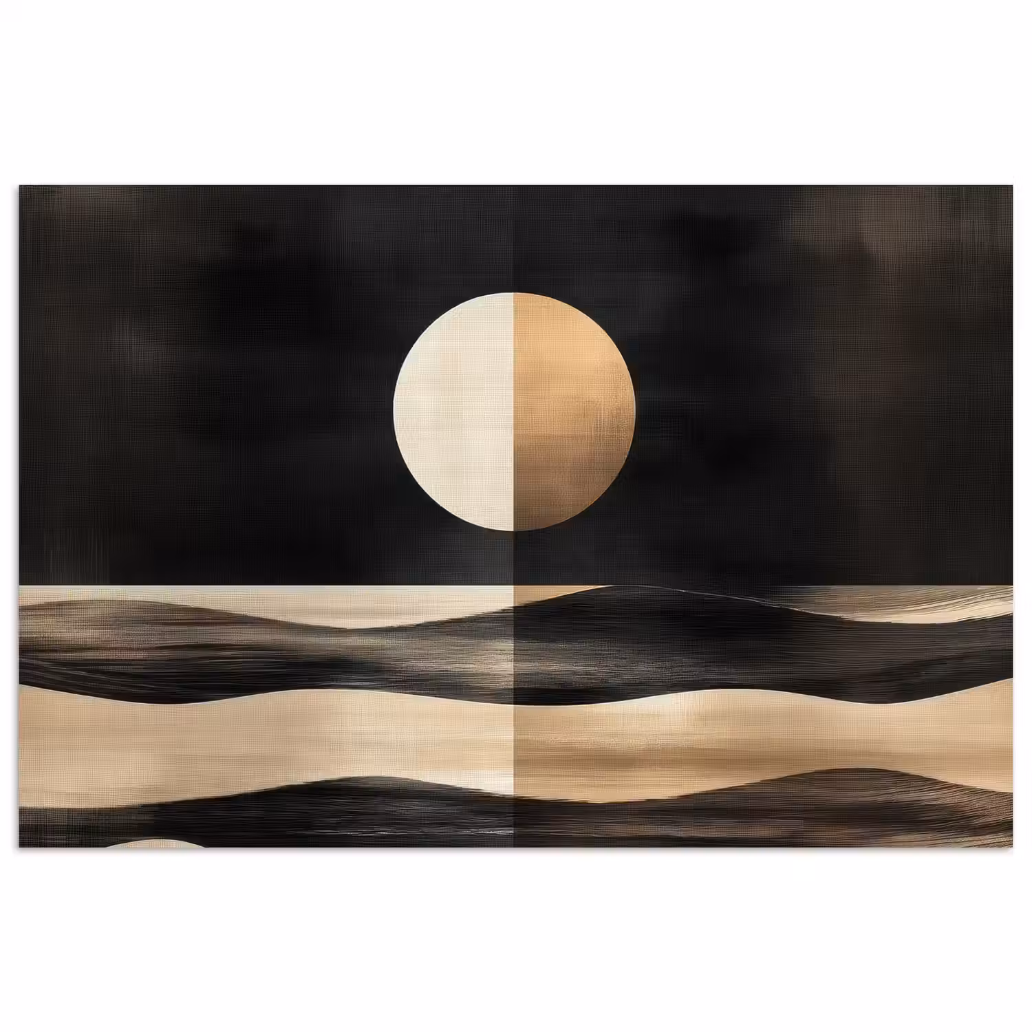 Maan - Cirkel - Goud poster papier klein -3d