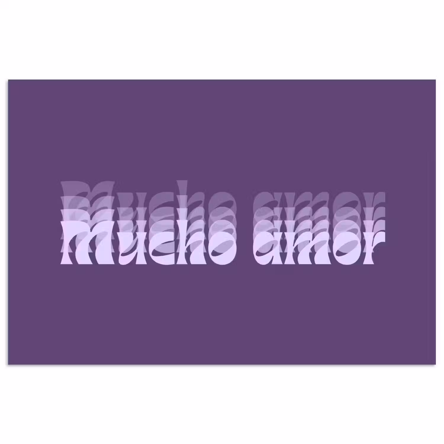 Mucho amor - Paars - Grafisch poster papier klein -3d