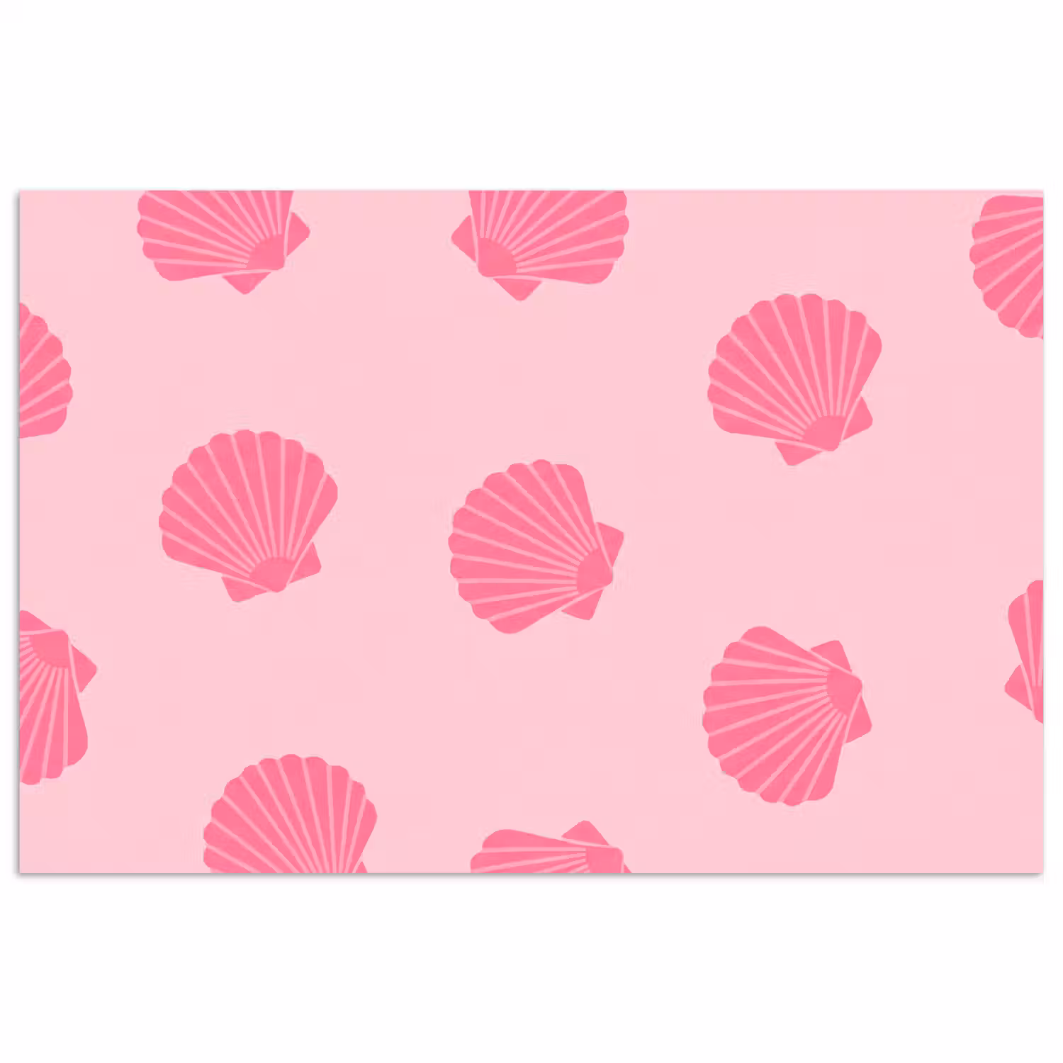 Schelp - Patroon - Zee - Modern - Roze poster papier klein -3d