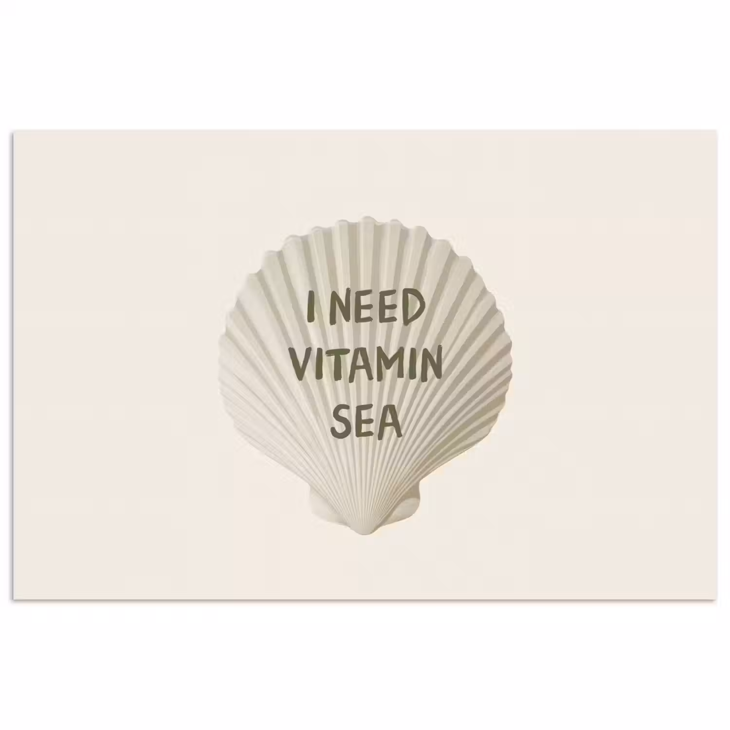 Schelp - Quote - Groen poster papier klein -3d