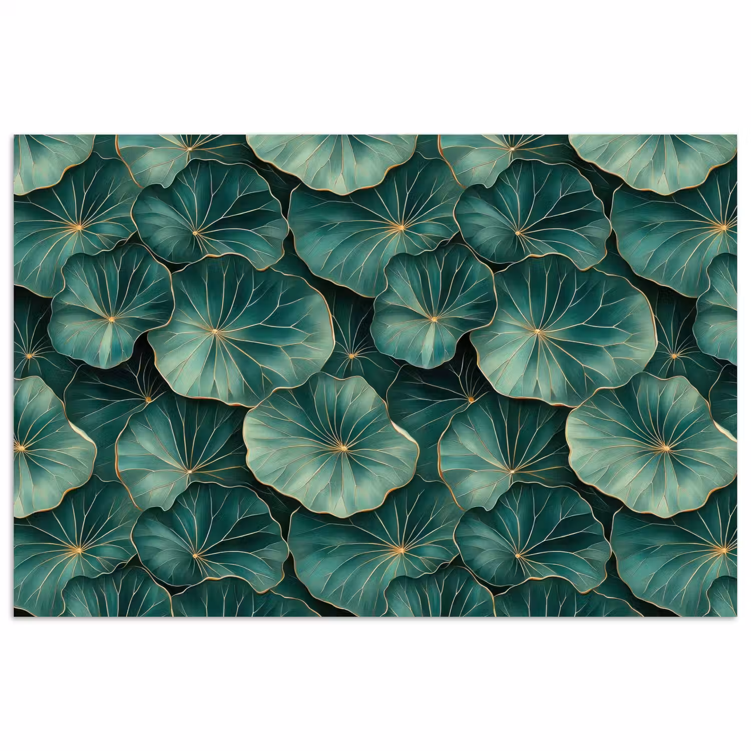 Patroon - Bladeren - Groen poster papier klein 62 -3d