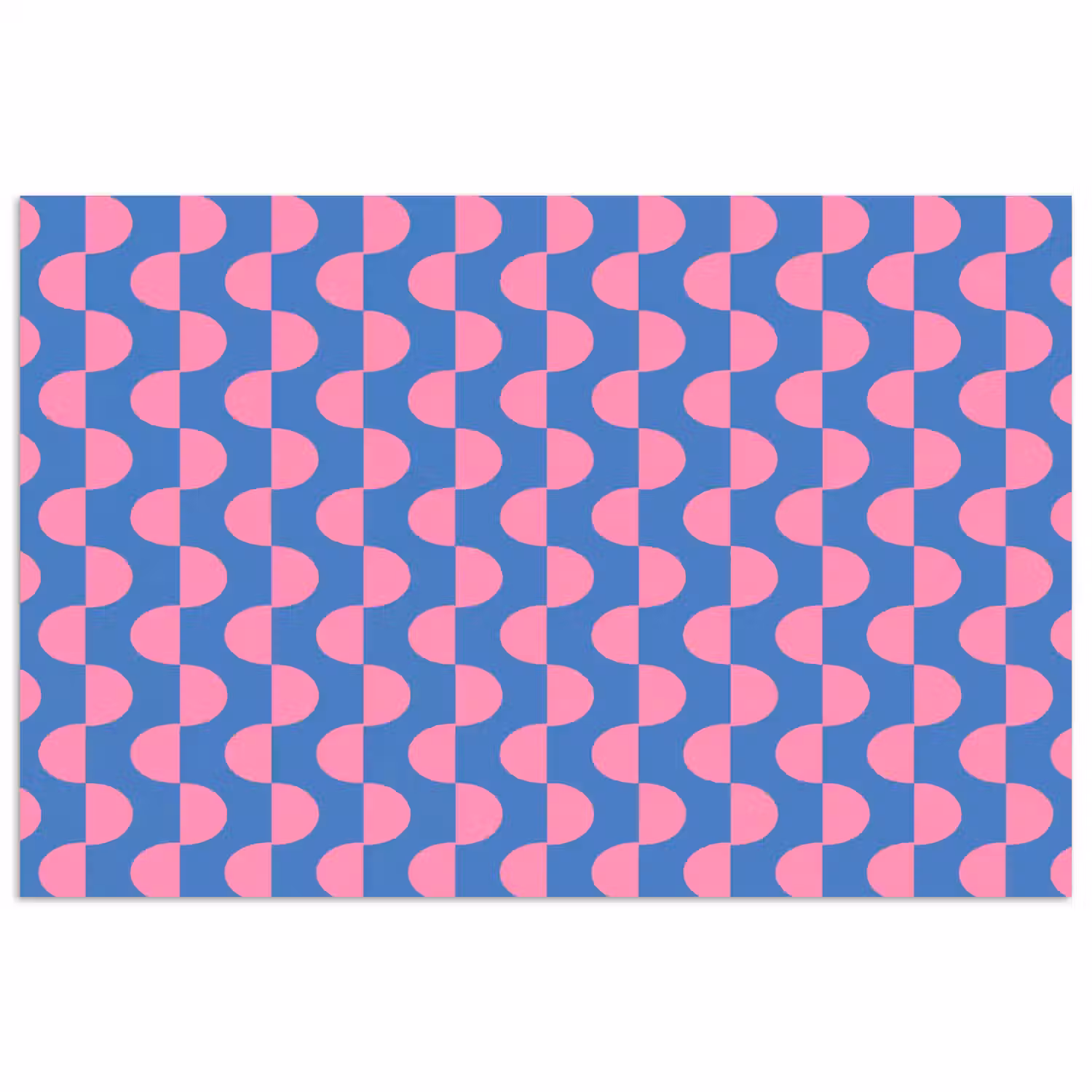 Patroon - Halve cirkels - Abstract - Modern - Roze - Blauw poster papier klein -3d