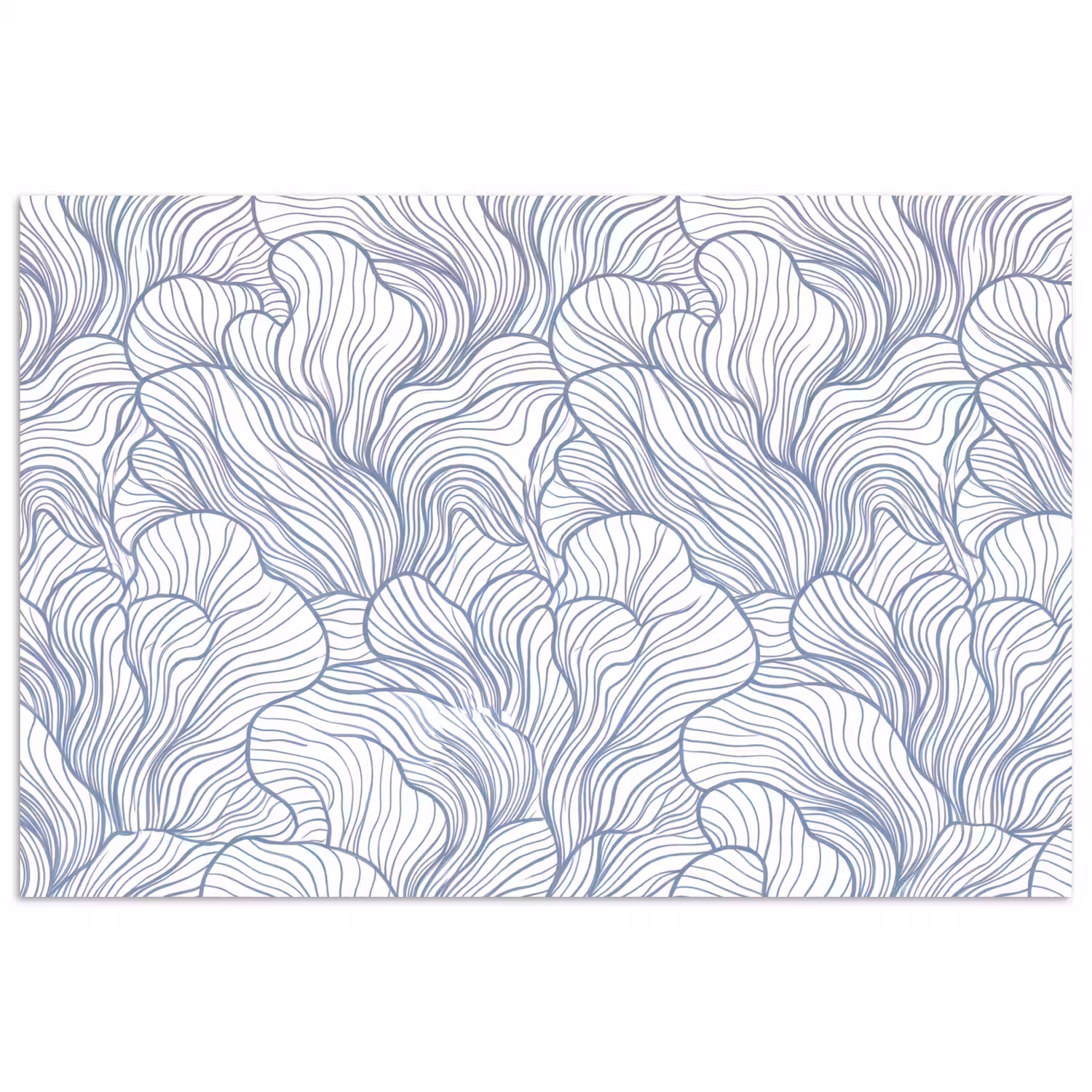 Patroon - Lijnen - Organisch - Abstract - Blauw poster papier klein -3d