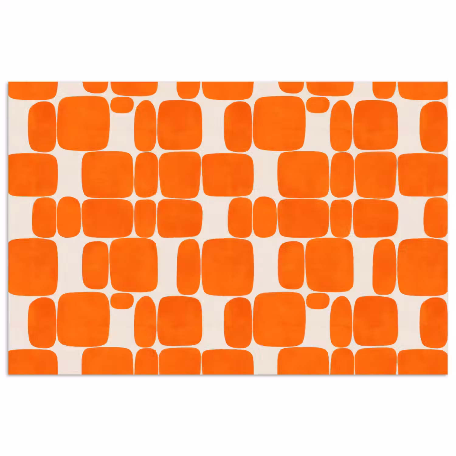 Patroon - Retro - Oranje poster papier klein 62 -3d