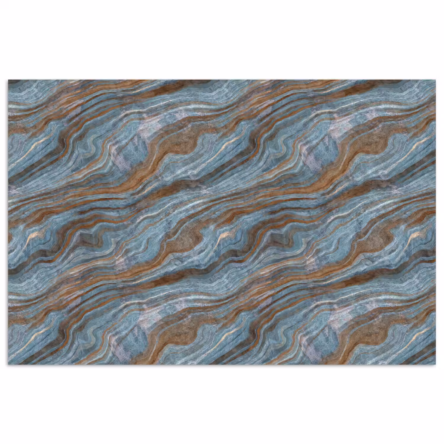 Patroon - Steen - Blauw poster papier klein 62 -3d
