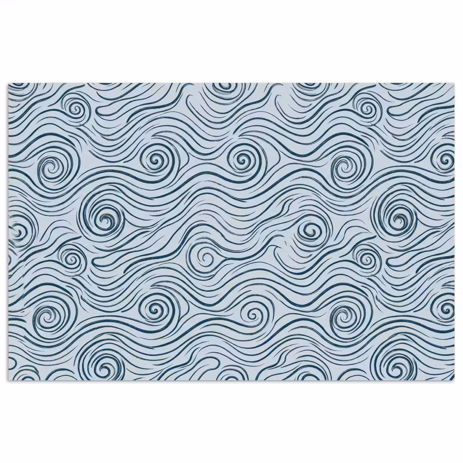 Patroon - Golven - Abstract - Modern - Blauw poster papier klein -3d