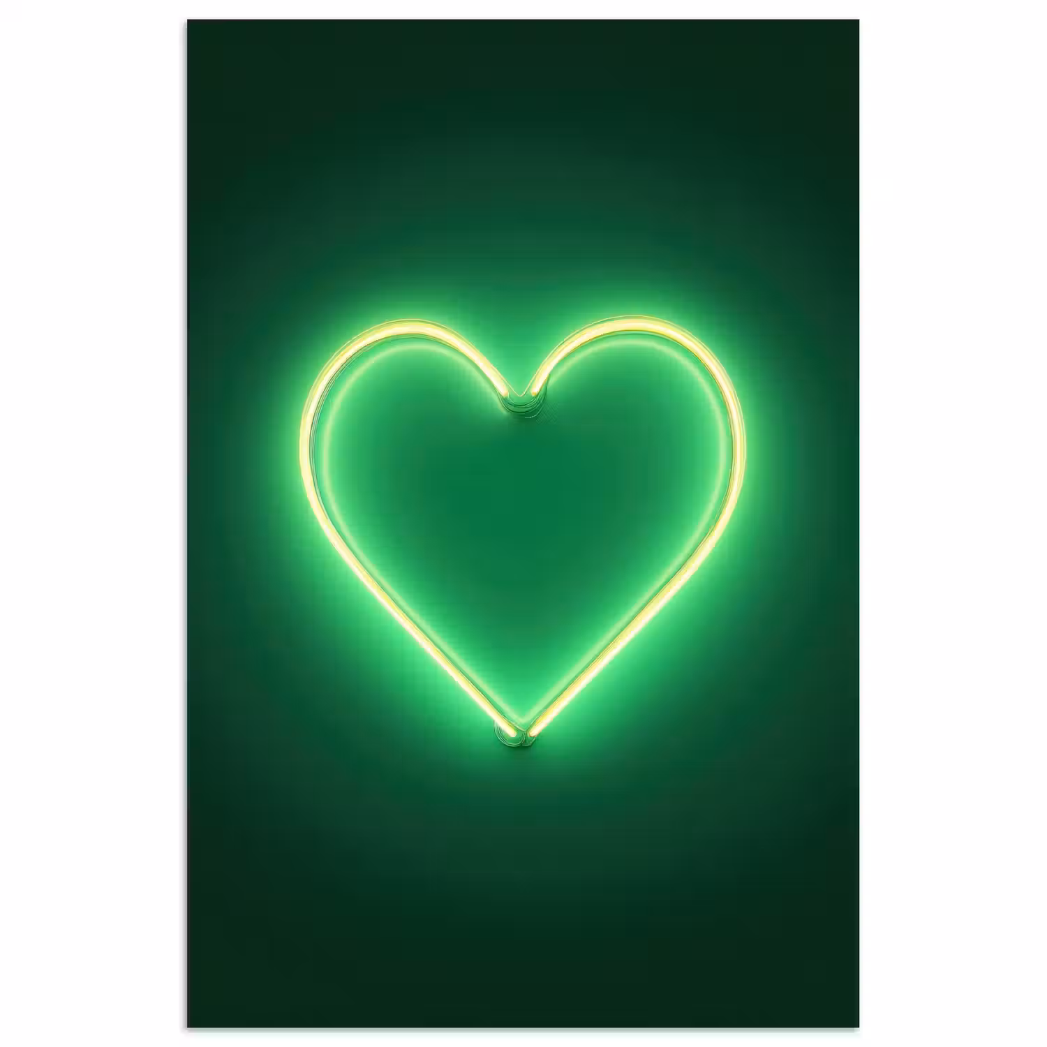 Neon - Groen - Licht poster papier klein -3d