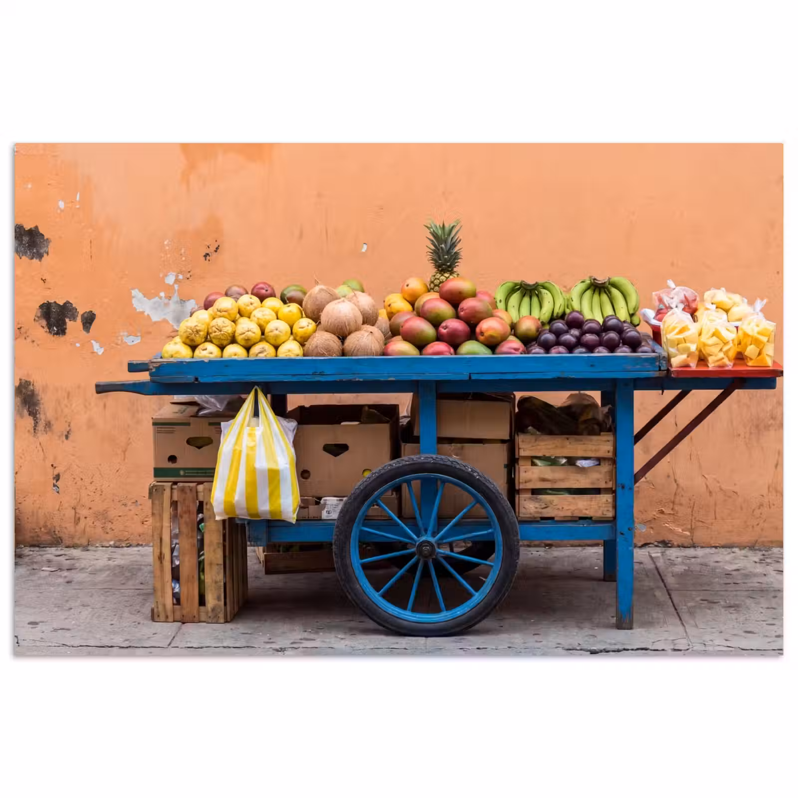 Poster - Obst – Kar – Straße - Fruit - Kar - Straat poster papier klein