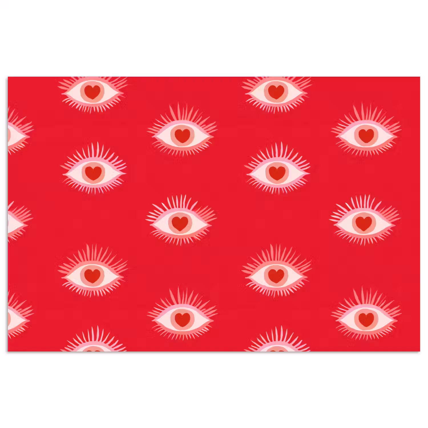 Ogen - Hart - Abstract - Rood - Roze poster papier klein 62 -3d