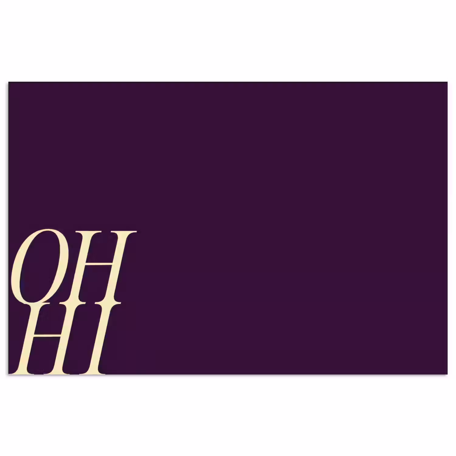 Oh hi - Paars - Cursief poster papier klein -3d