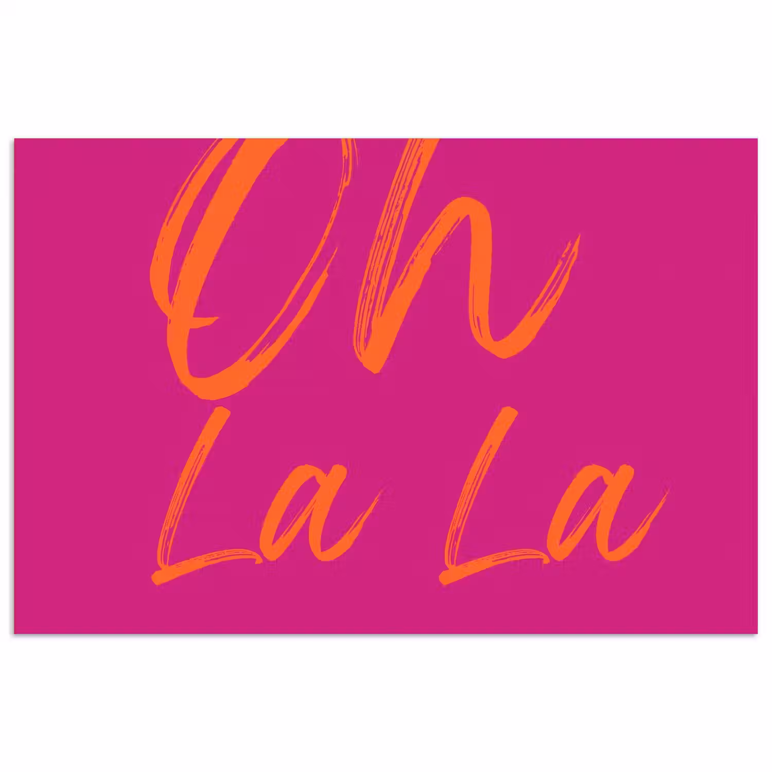 Oh la la - Oranje - Roze poster papier klein -3d