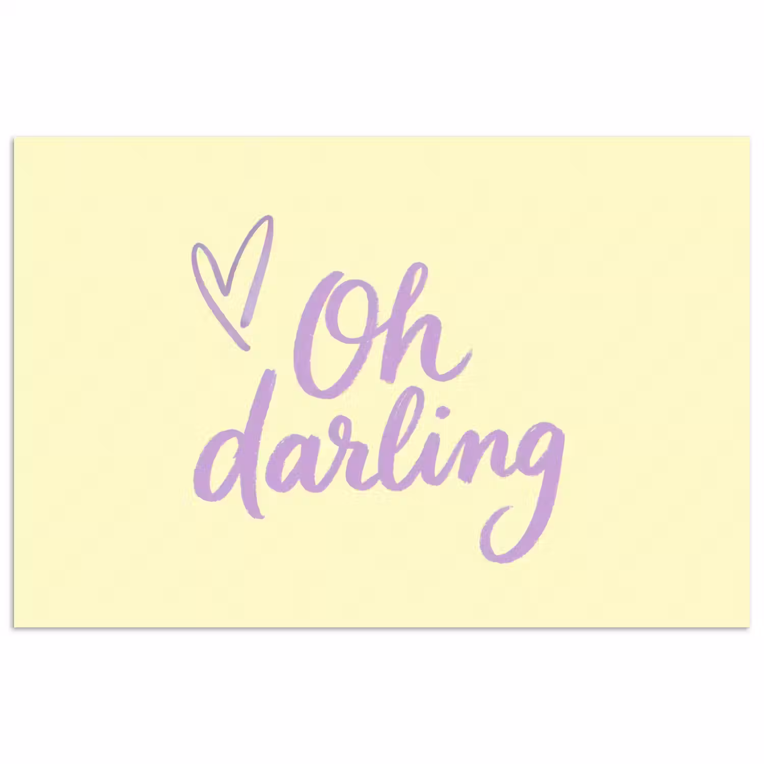Oh darling - Geel - Hart poster papier klein -3d