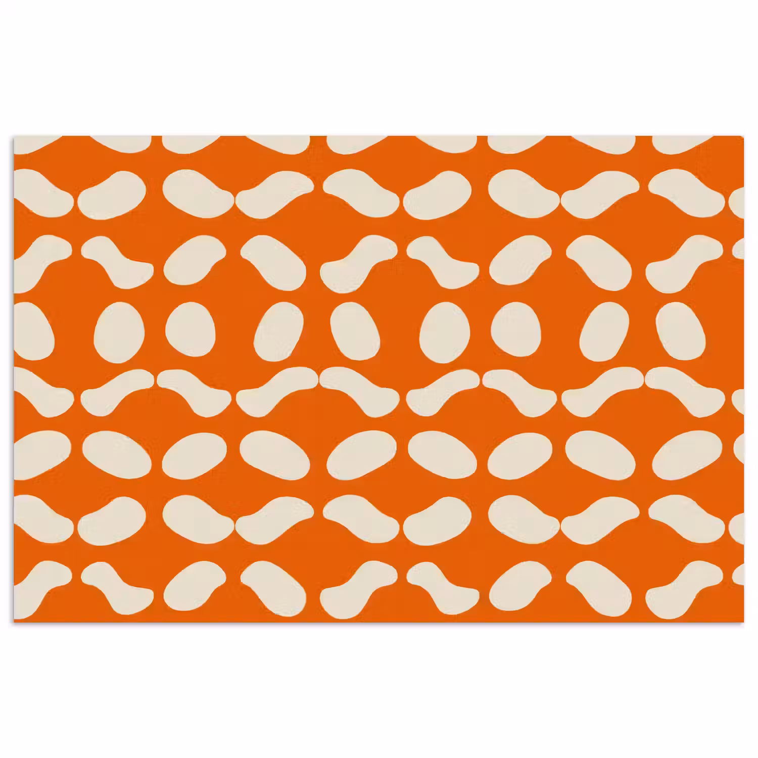 Oranje - Organische vormen - Wit poster papier klein 62 -3d