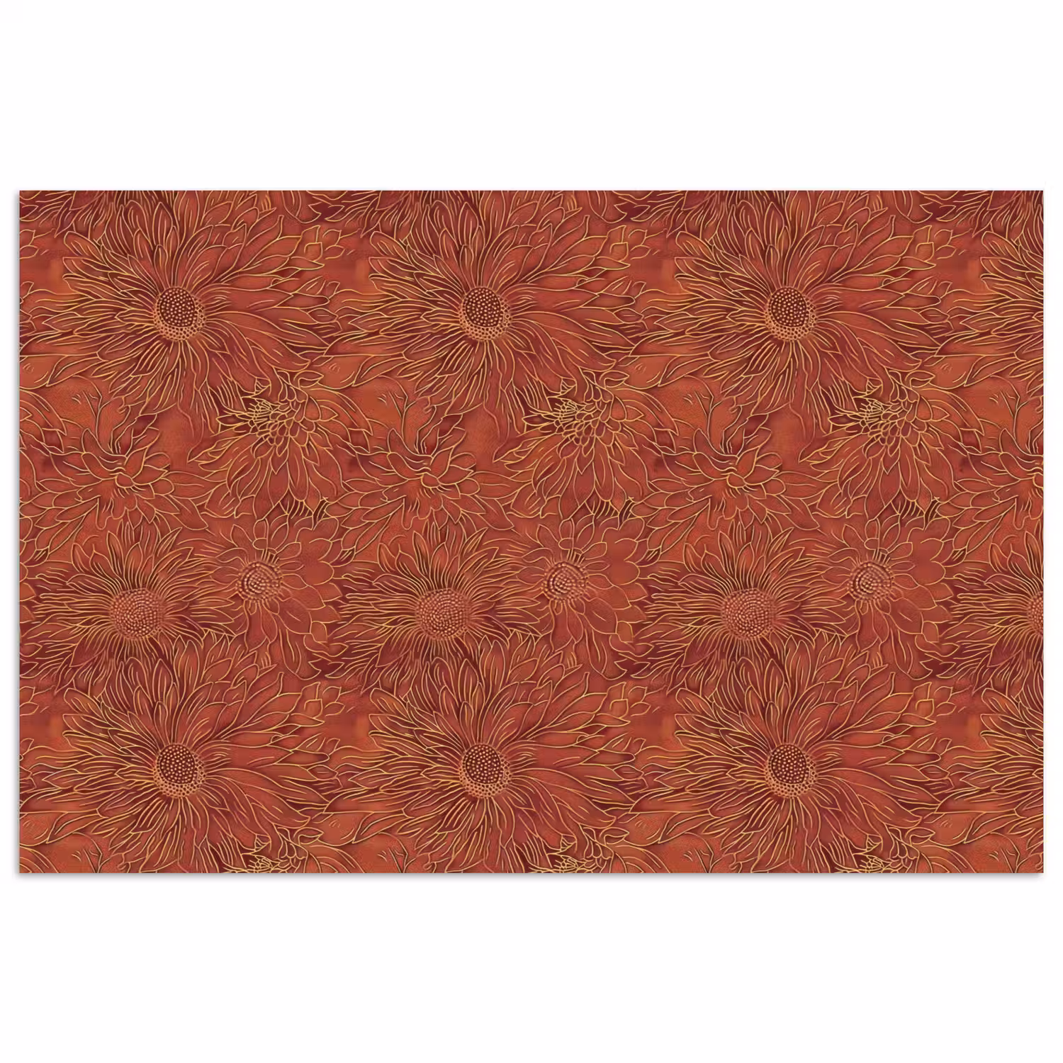 Oosters - Bloemen - Terracotta poster papier klein 62 -3d