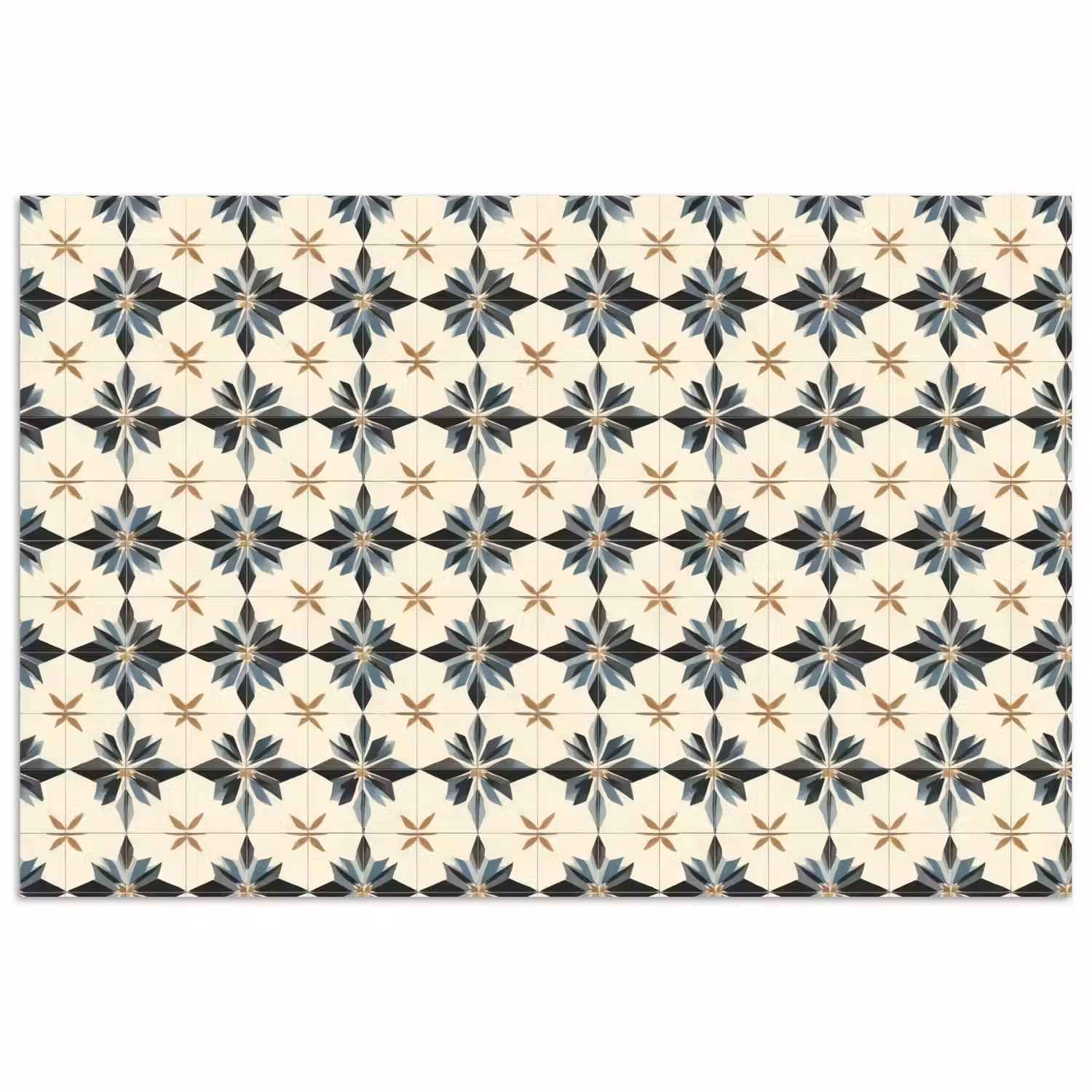 Sierlijk - Ornament - Blauw poster papier klein 62 -3d