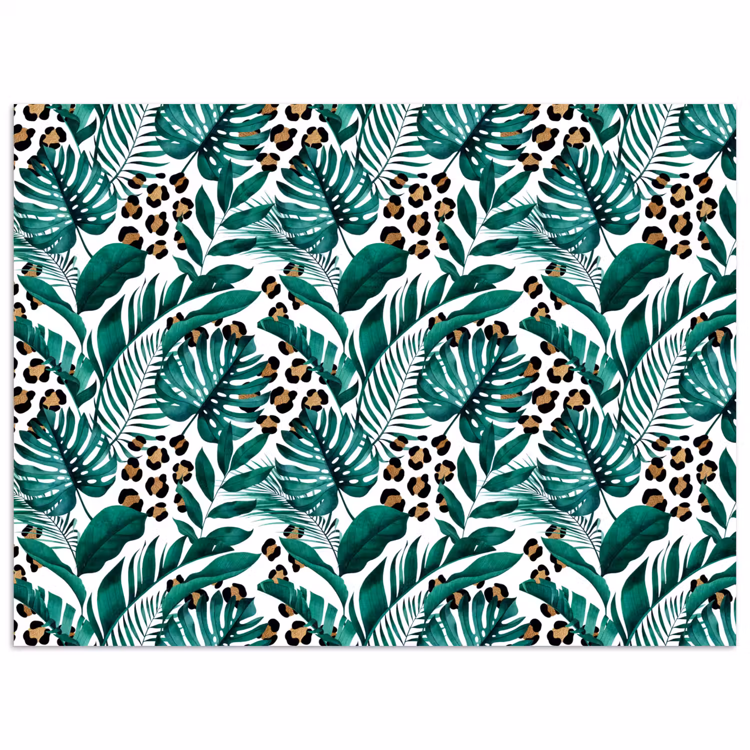 Panterprint - Bladeren - Jungle poster papier klein -3d