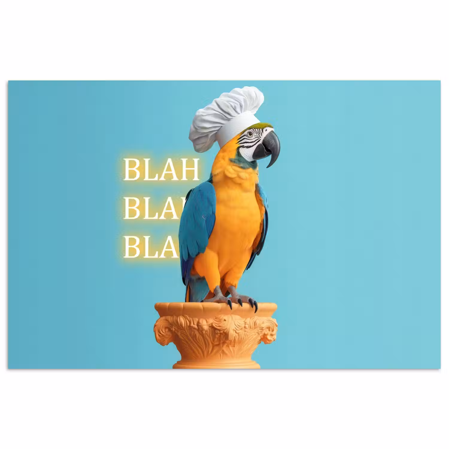 Papegaai - Koksmuts - Quote - Neon poster papier klein -3d
