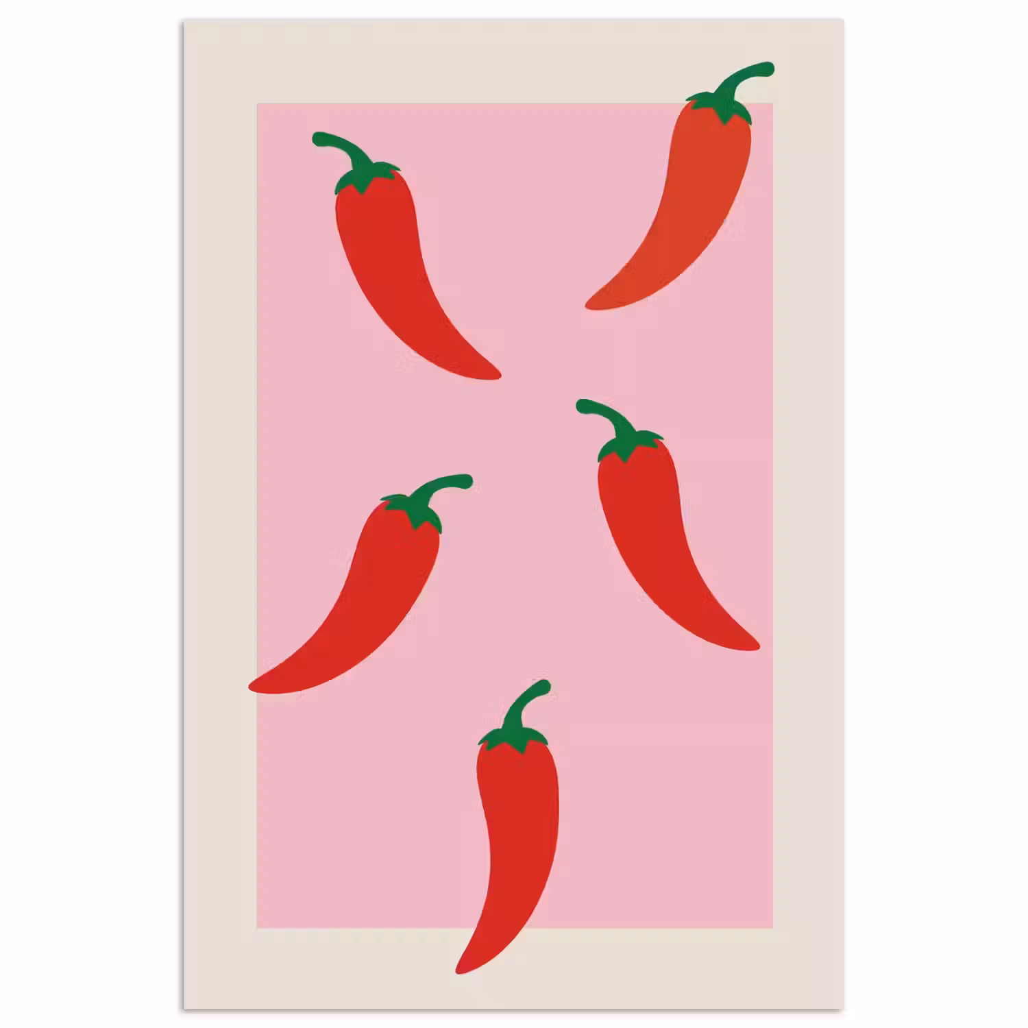Pepers - Rood - Illustratie poster papier klein -3d