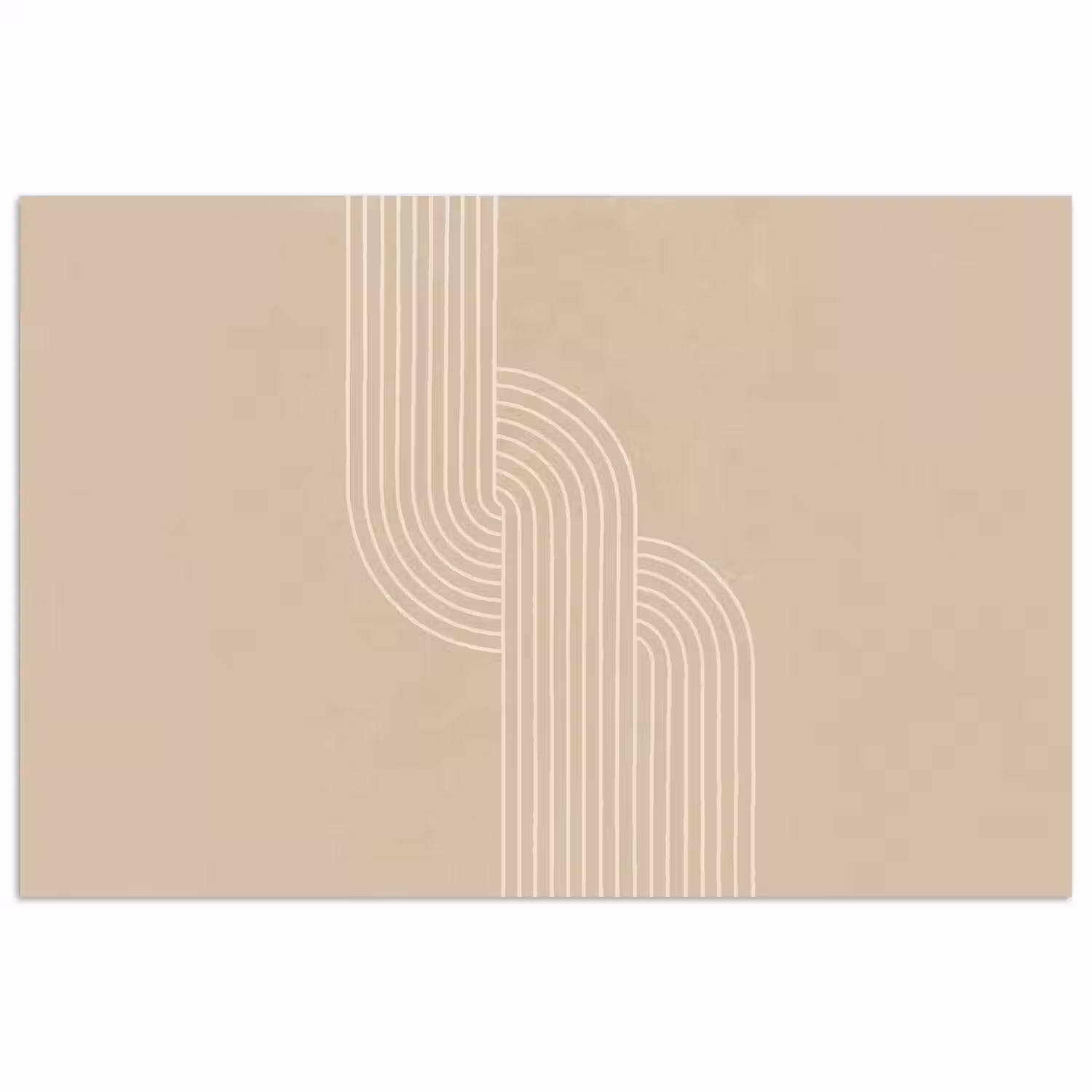 Parallelle lijnen - Lichte textuur - Beige poster papier klein -3d