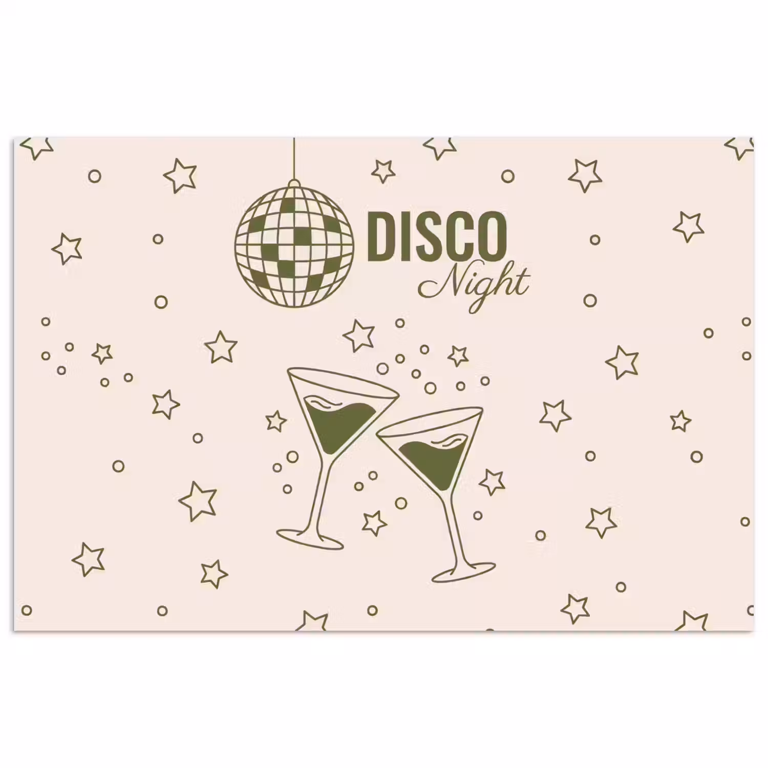 Feest - Disco - Drank - Illustratie - Groen poster papier klein -3d