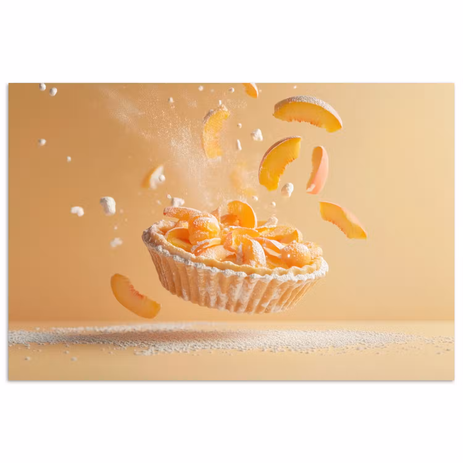 Peach - Eten - Taart - Oranje poster papier klein -3d