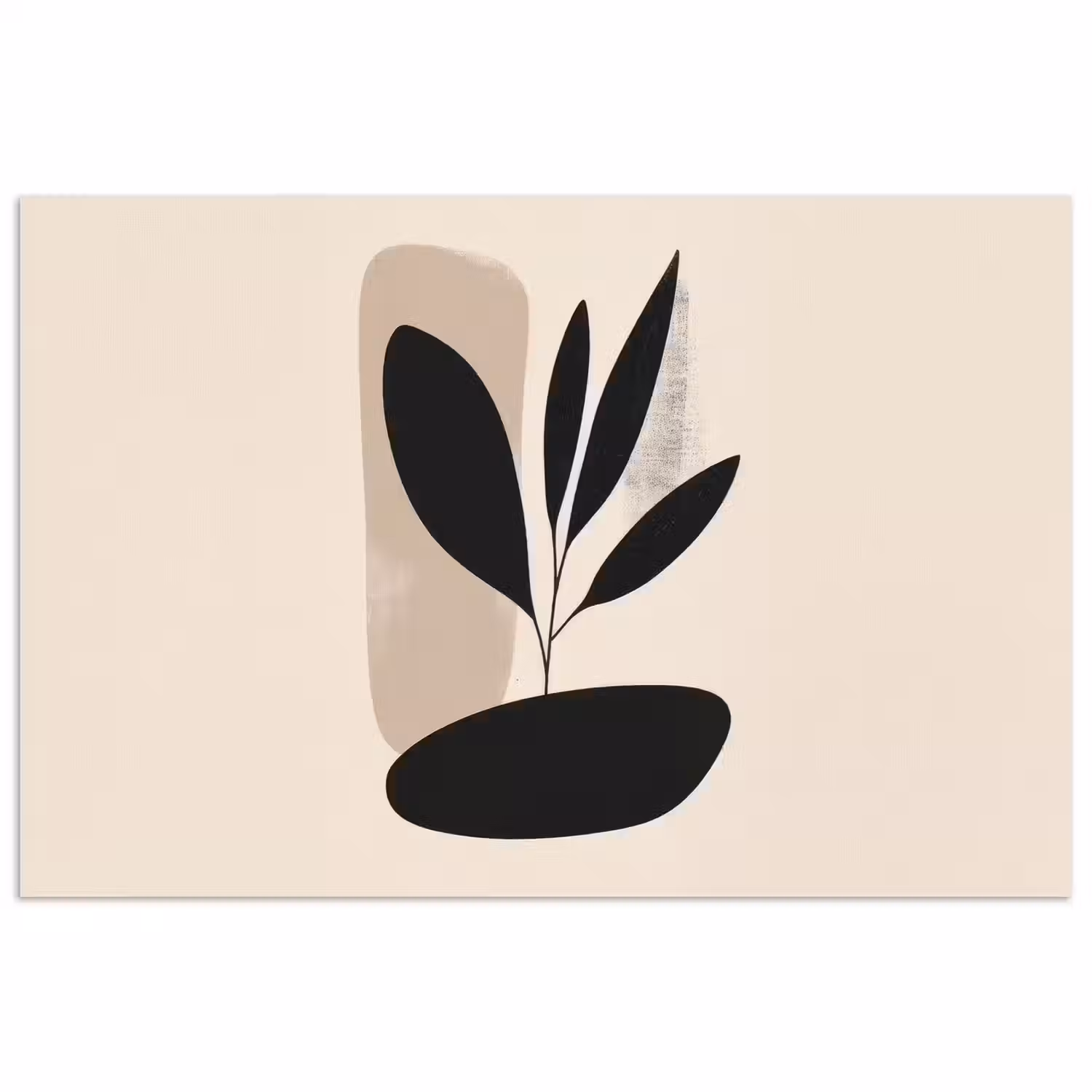 Plant - Beige - Japandi poster papier klein -3d