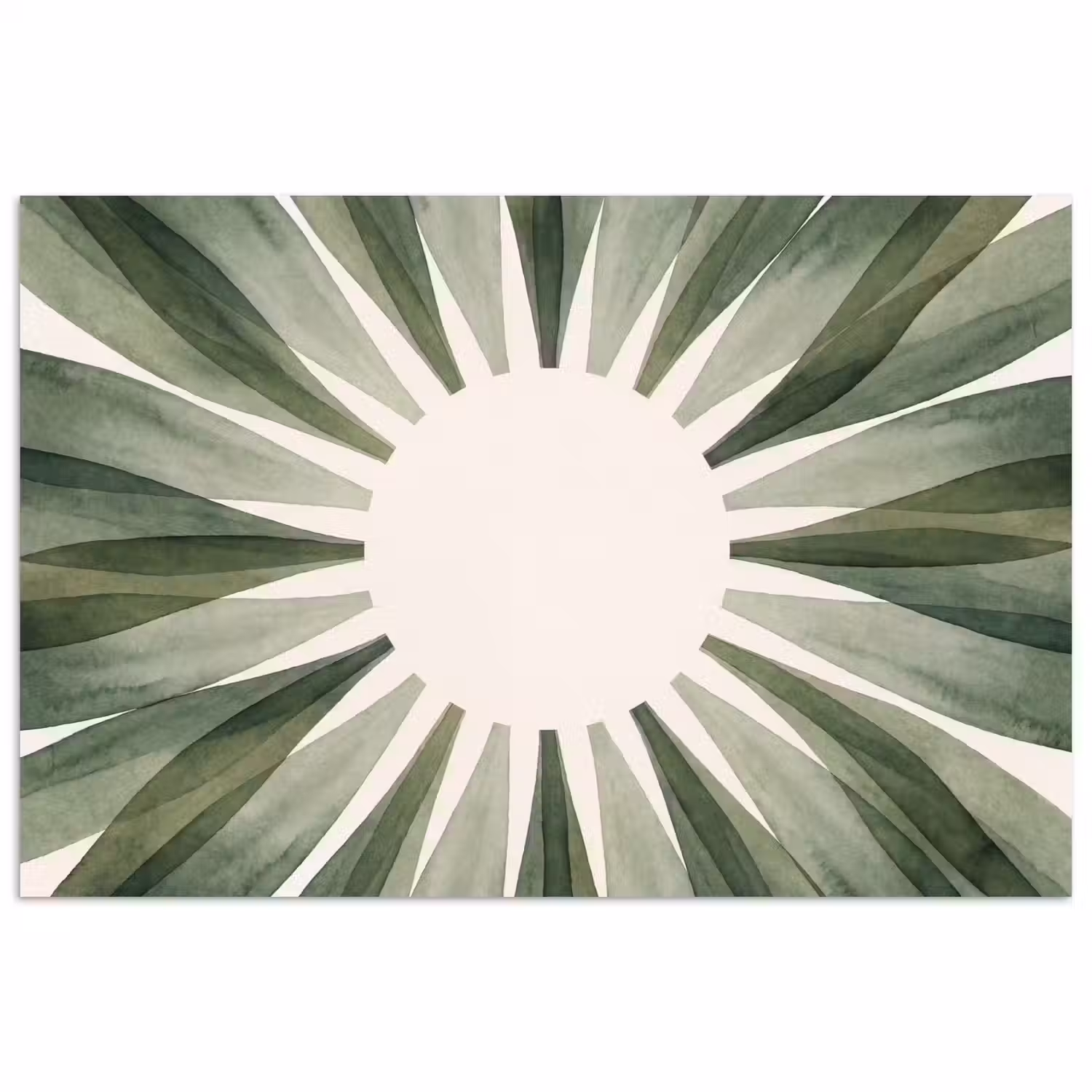 Planten - Abstract - Waterverf - Groen - Natuur poster papier klein -3d