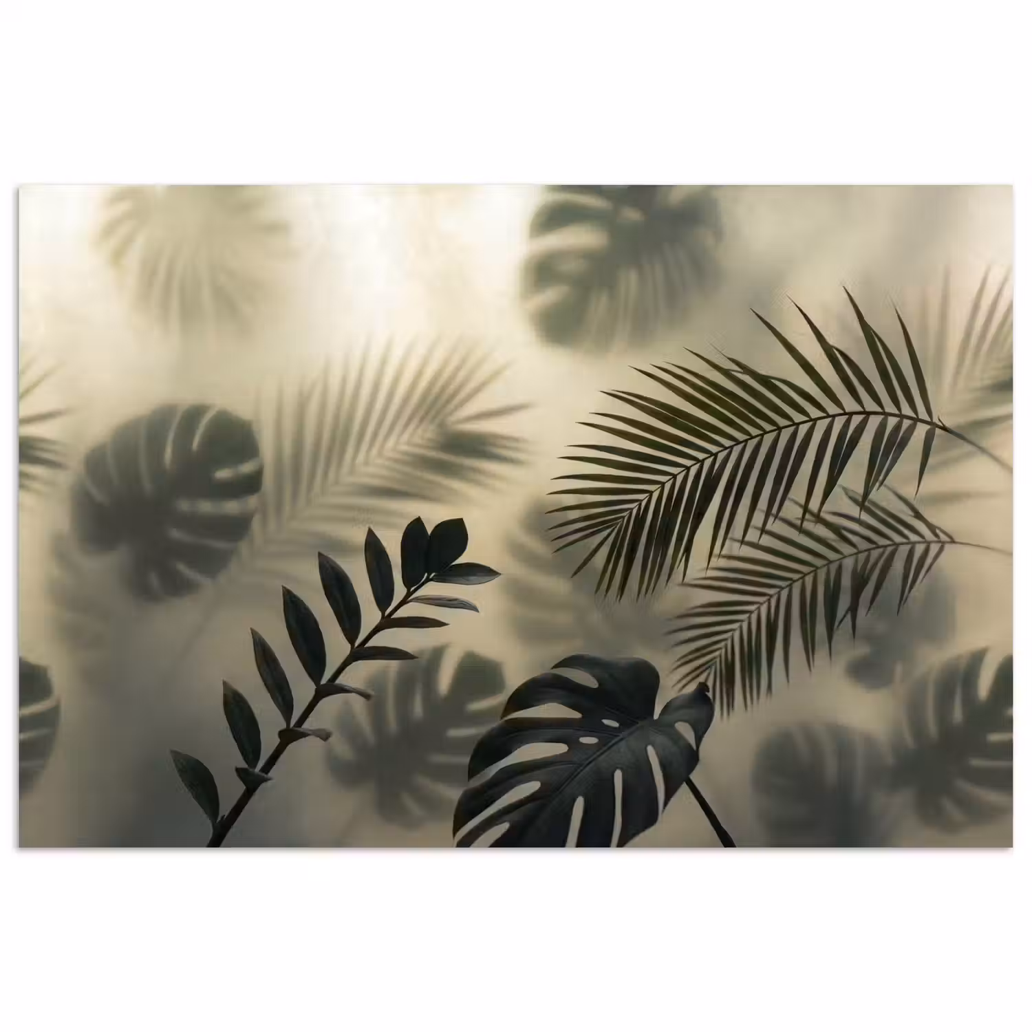Planten - Bladeren - Schaduwen - Groen - Modern poster papier klein -3d