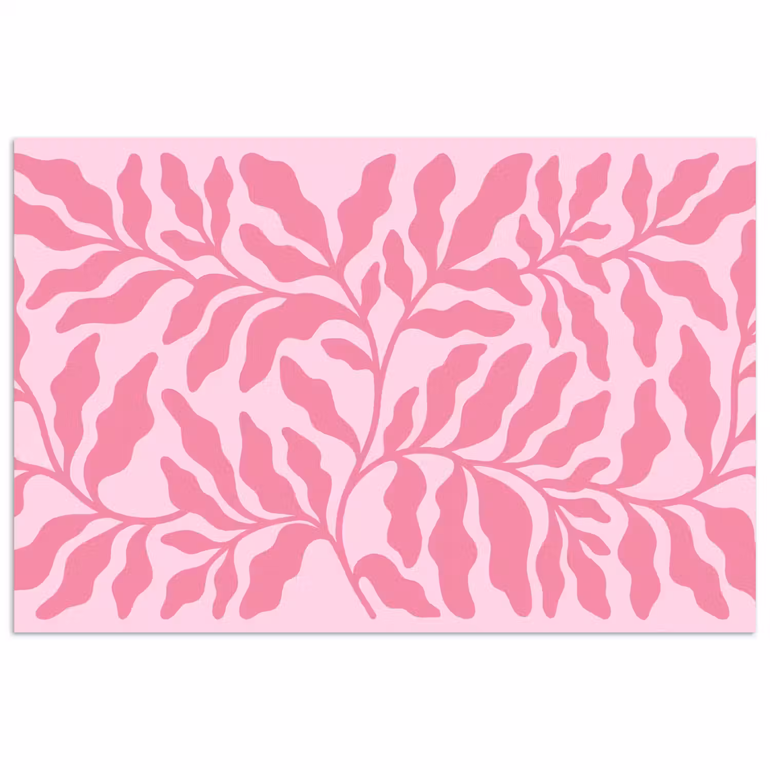 Planten - Organisch - Abstract - Modern - Roze poster papier klein -3d