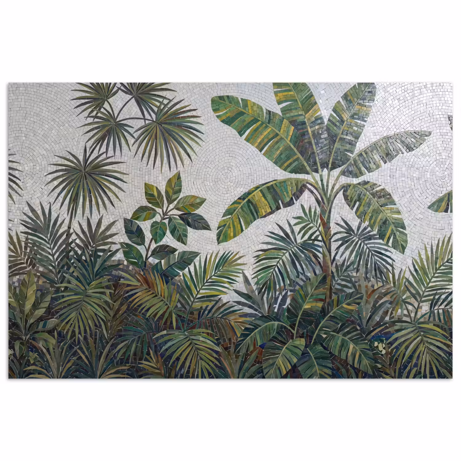 Planten - Tropisch - Mozaïek - Groen - Natuur poster papier klein -3d