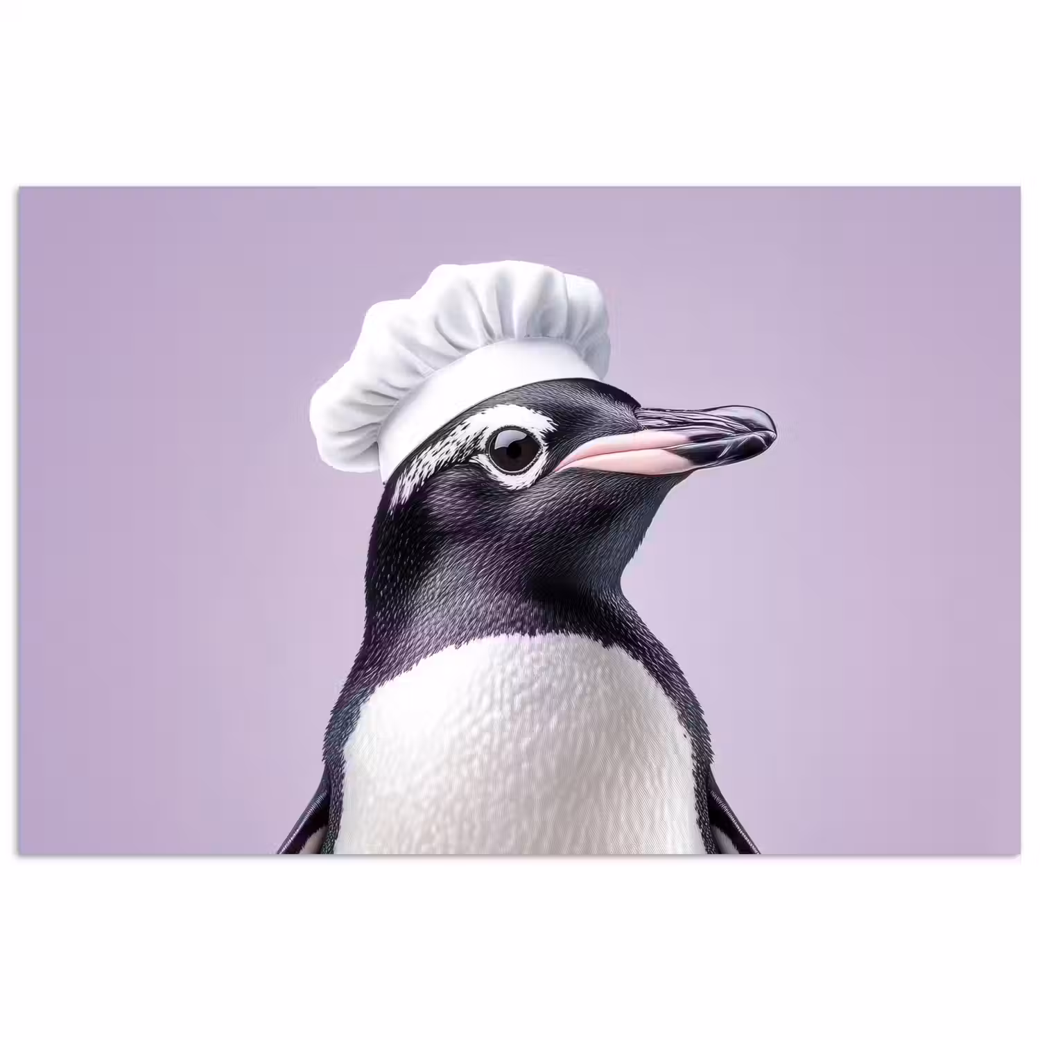 Pinguïn - Koksmuts - Lief - Paars poster papier klein -3d