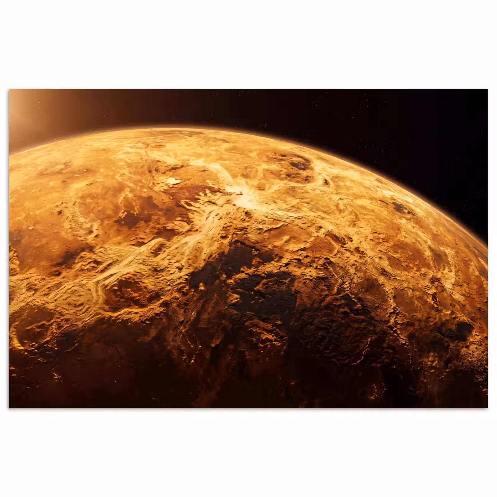 Poster - Planet – Weltraum – Orange - Planeet - Ruimte - Oranje poster papier klein