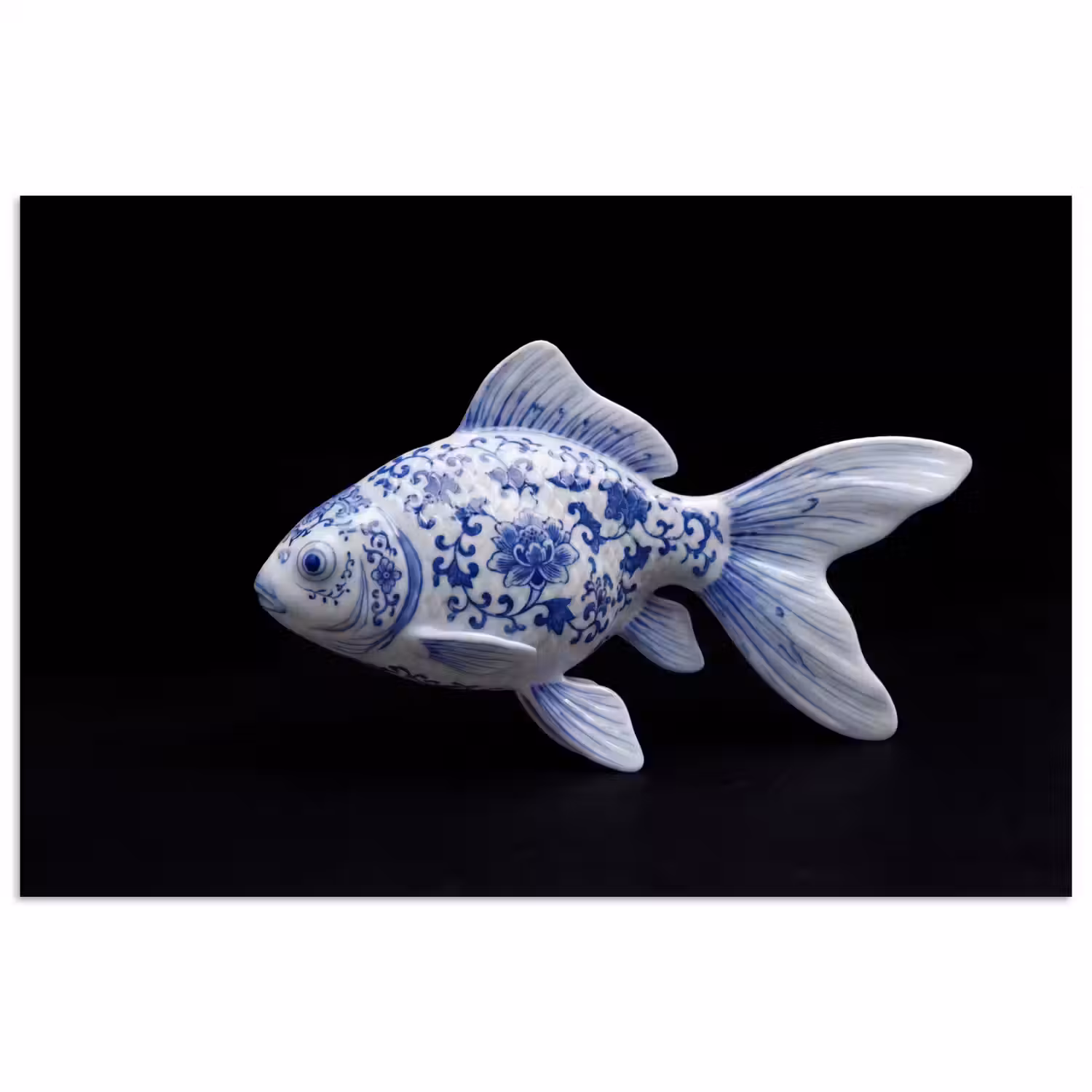 Porselein - Goudvis - Delfts - Blauw poster papier klein -3d