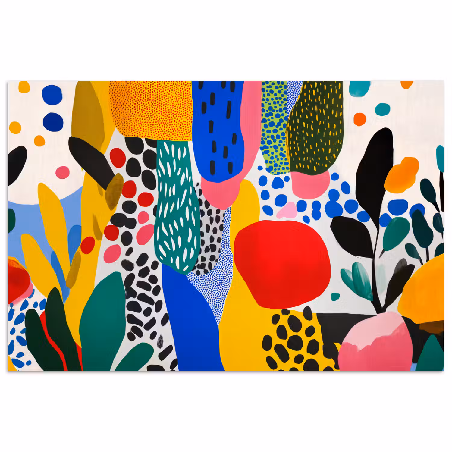 Stippen - Vormen - Modern - Kleuren poster papier klein -3d