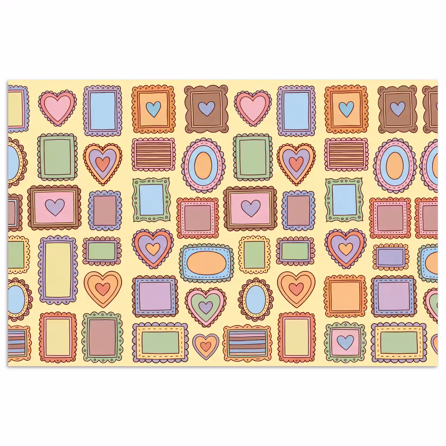 Lijst - Patroon - Hart - Speels - Kleurrijk poster papier klein -3d