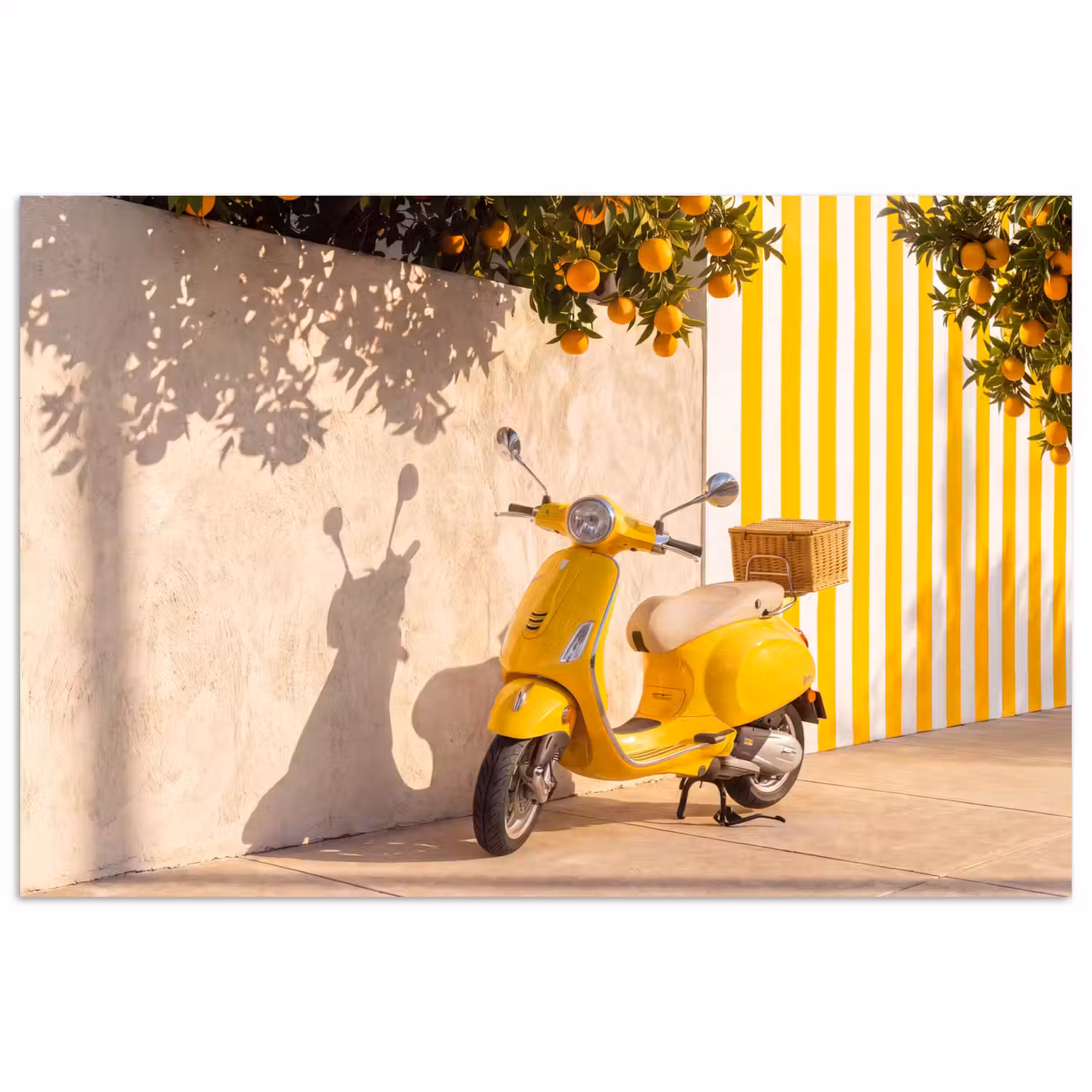 Scooter - Natuur - Zomer - Geel - Mediterraan poster papier klein -3d