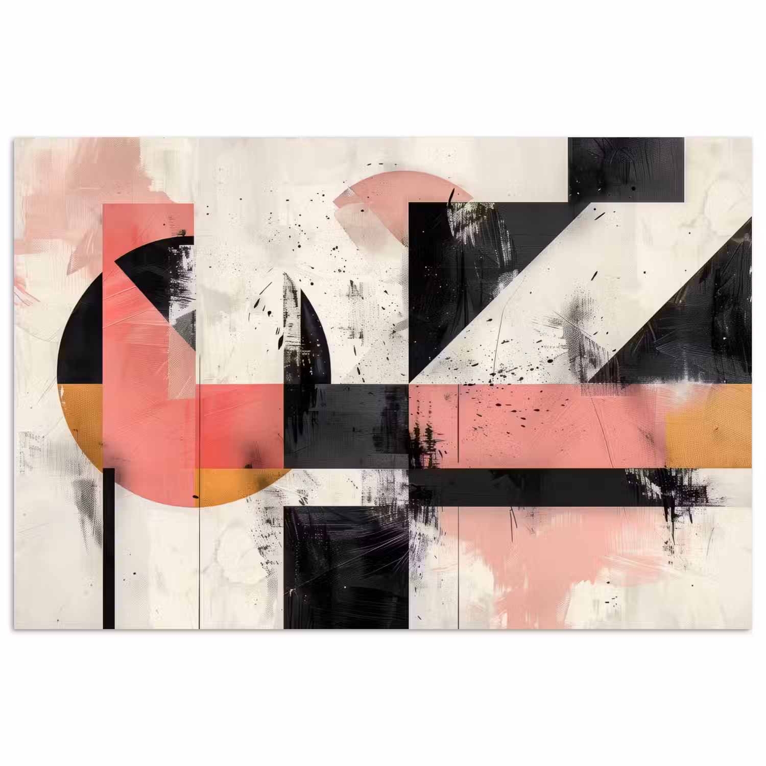 Roze - Abstract - Aesthetic - Modern - Vormen poster papier klein -3d