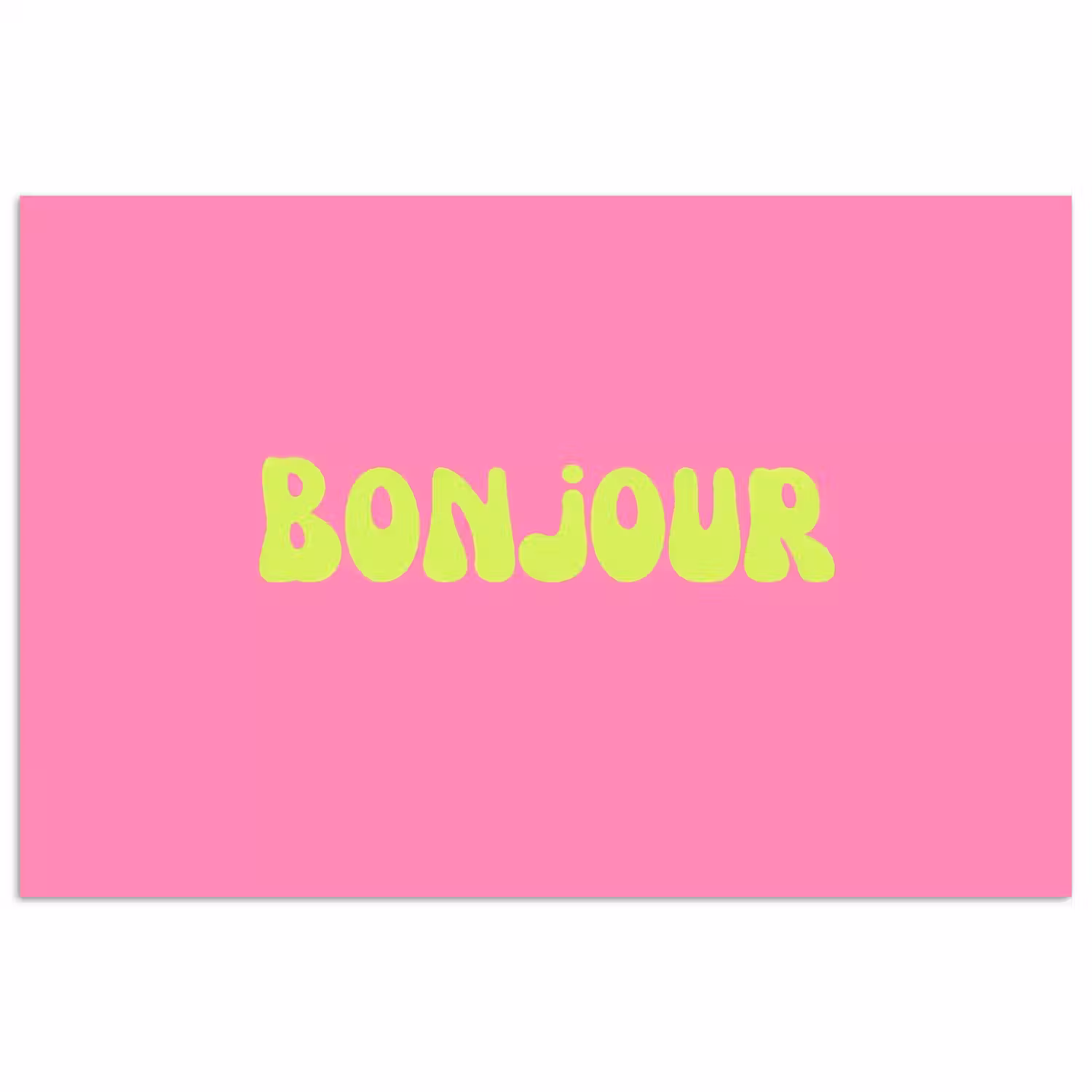 Roze - Groene bonjour - Organisch poster papier klein -3d