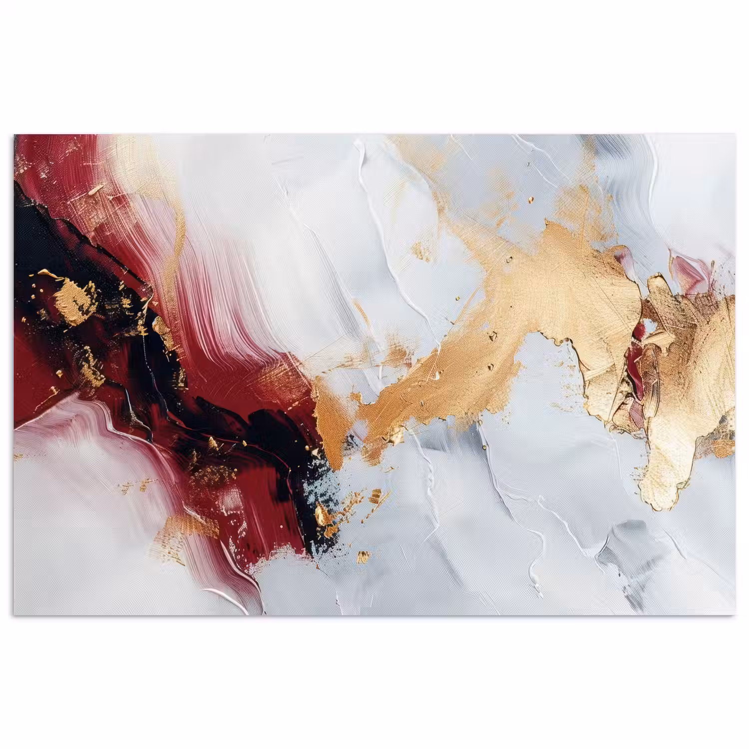 Rood - Abstract - Goud - Modern poster papier klein -3d
