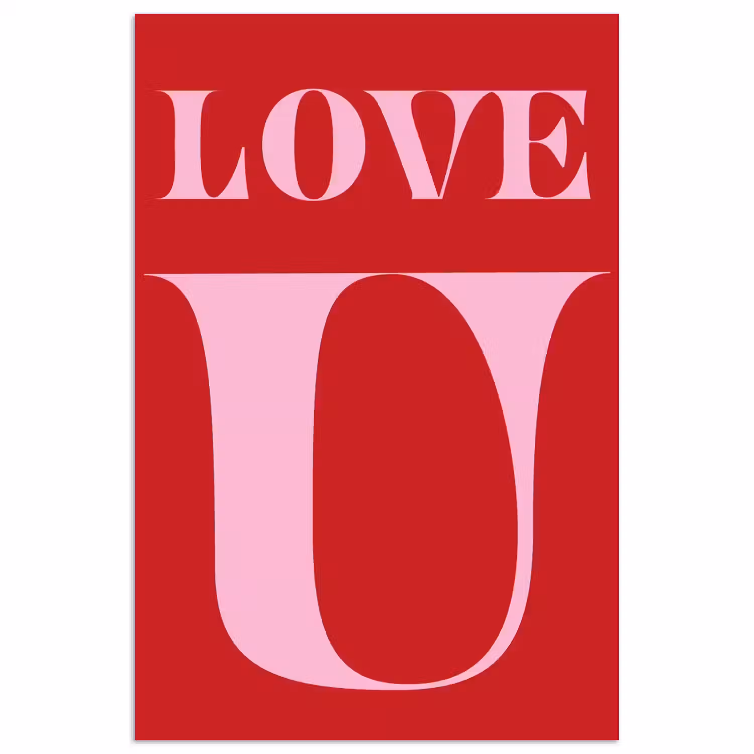 Rood - Love - Valentijn - Roze poster papier klein -3d