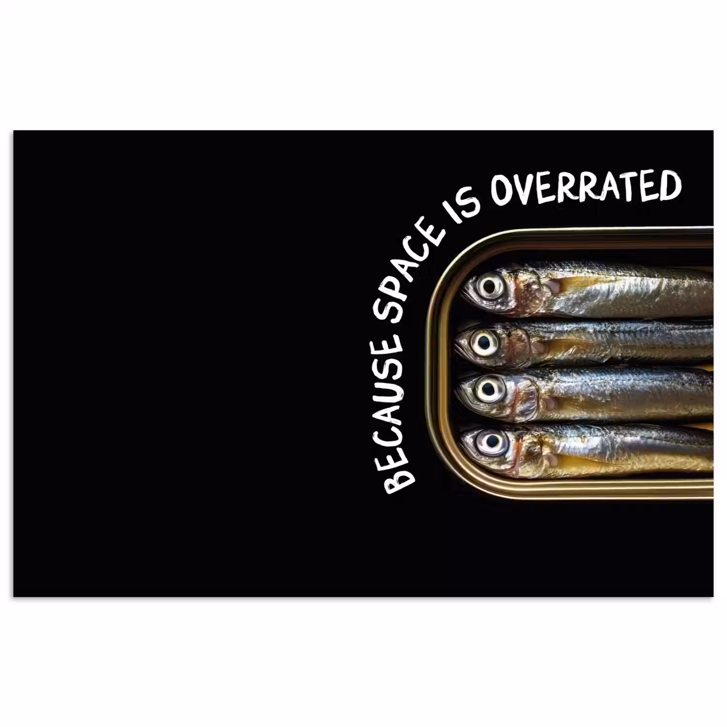 Sardines - Tekst - Vis - Blik poster papier klein -3d