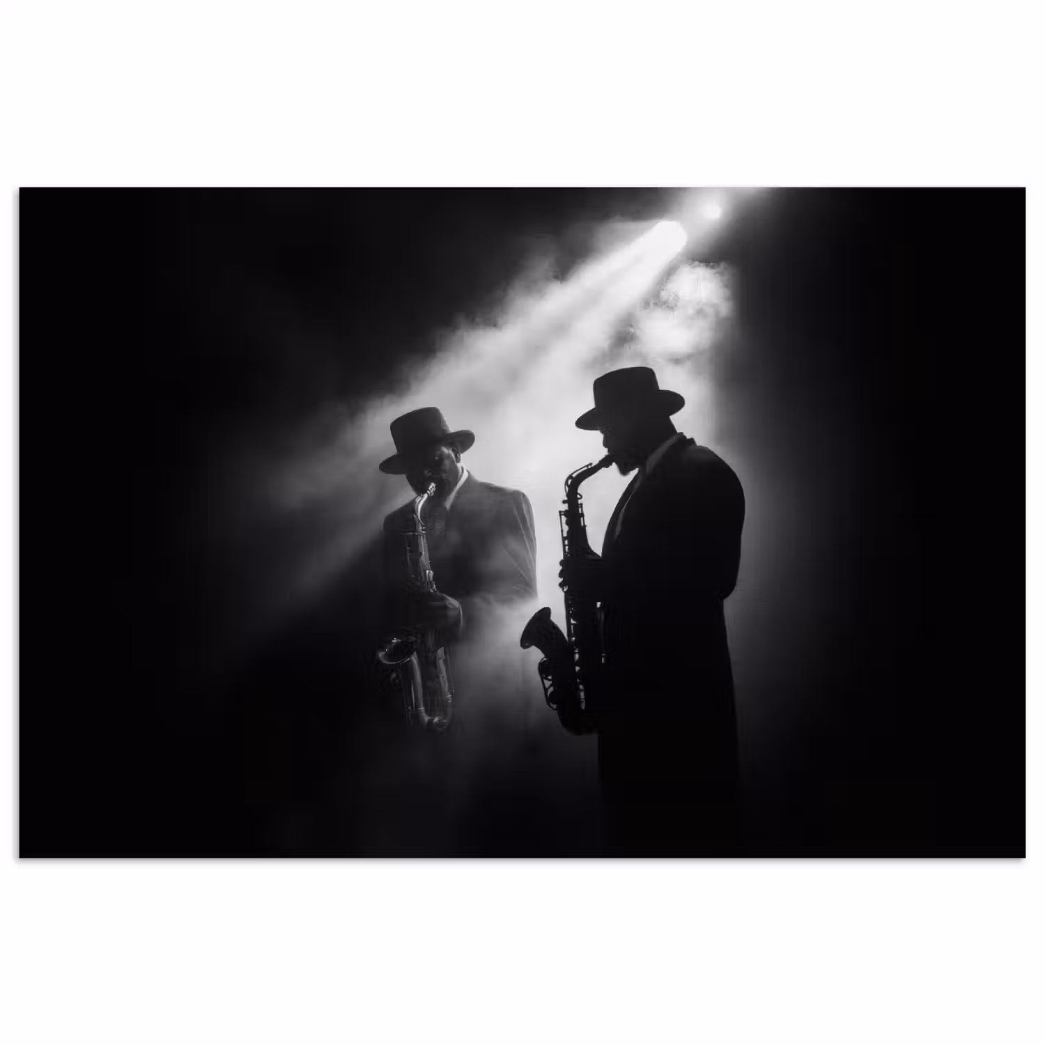 Saxofonisten - Hoeden - Rook - Licht poster papier klein -3d