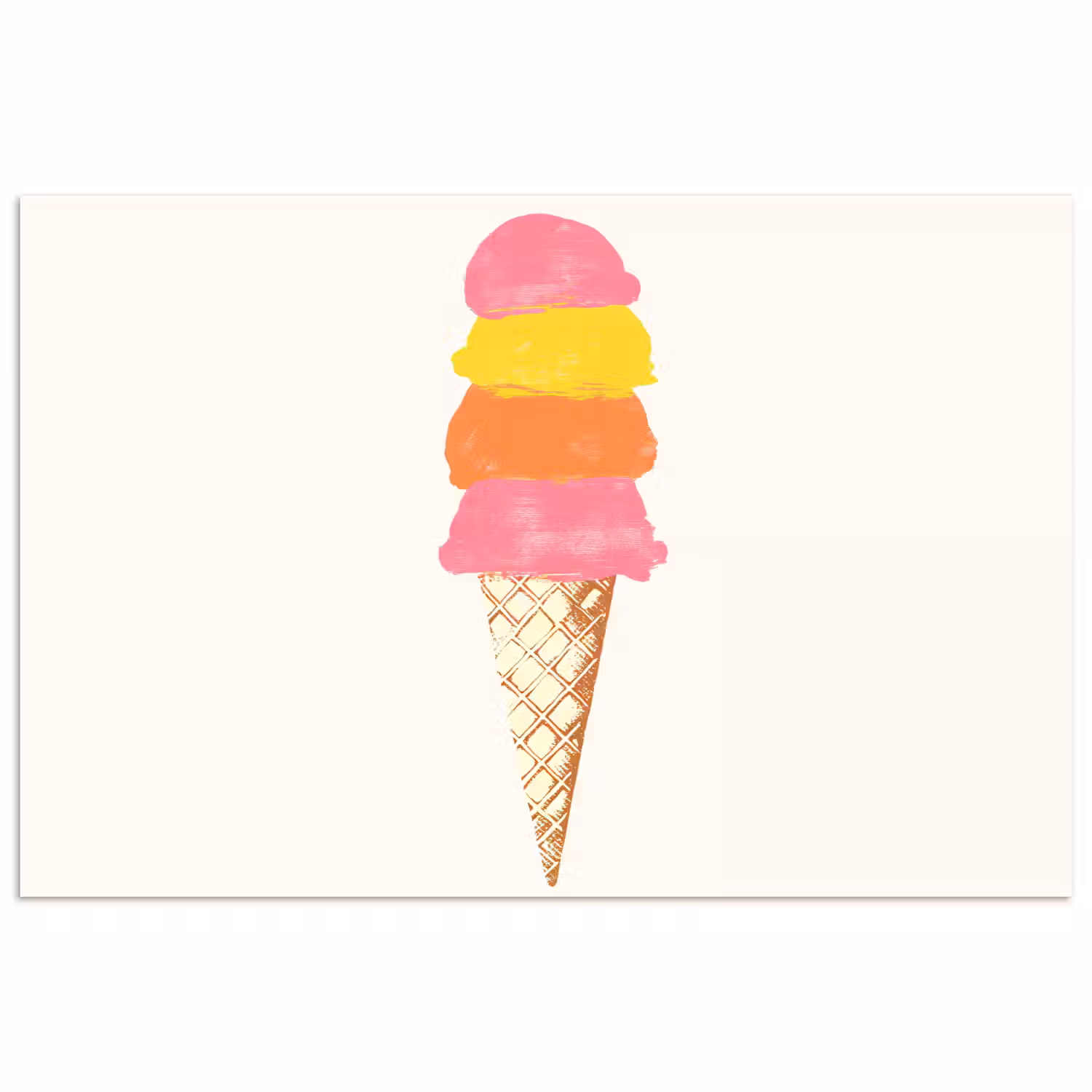 Schepijs - Hoorntje - Illustratie - Minimalistisch poster papier klein -3d