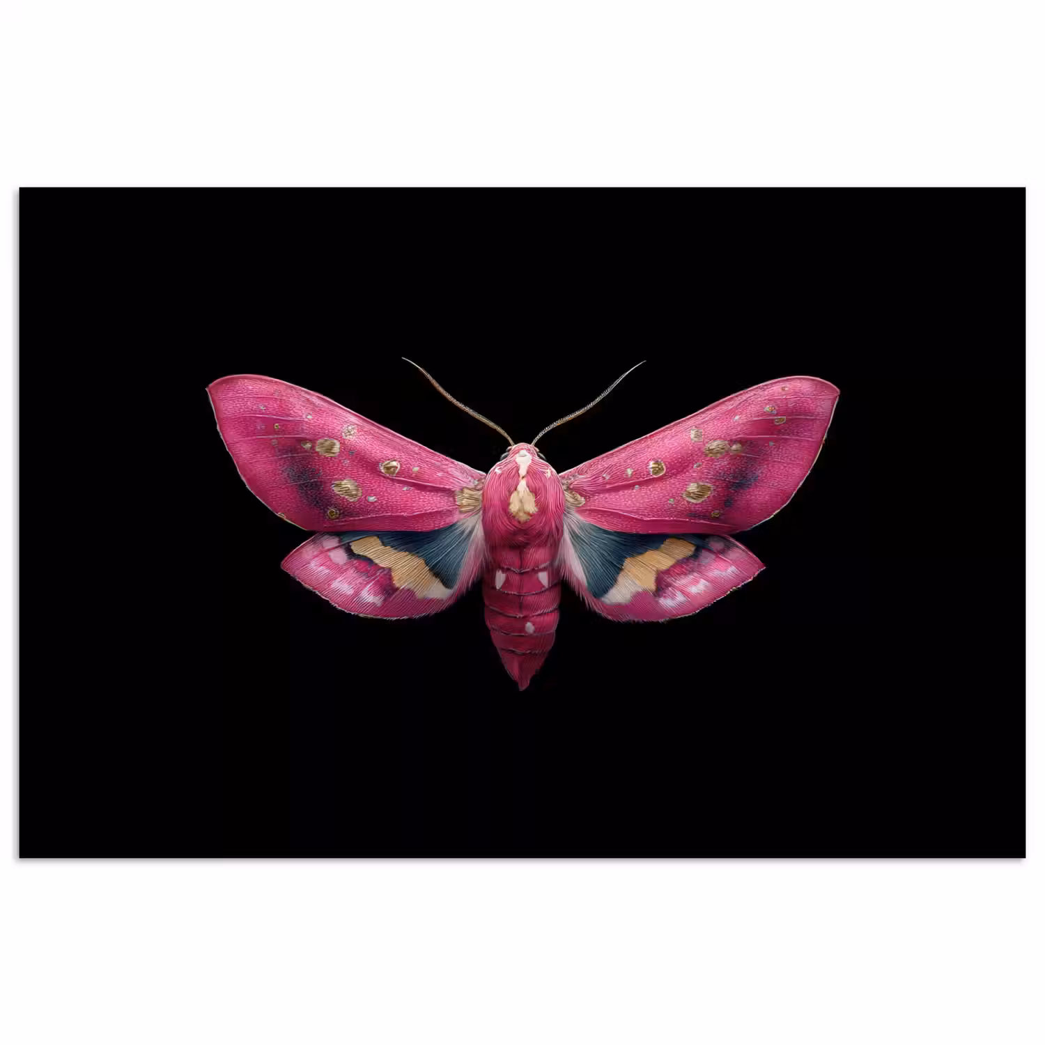 Vlinder - Roze - Nachtvlinder poster papier klein -3d
