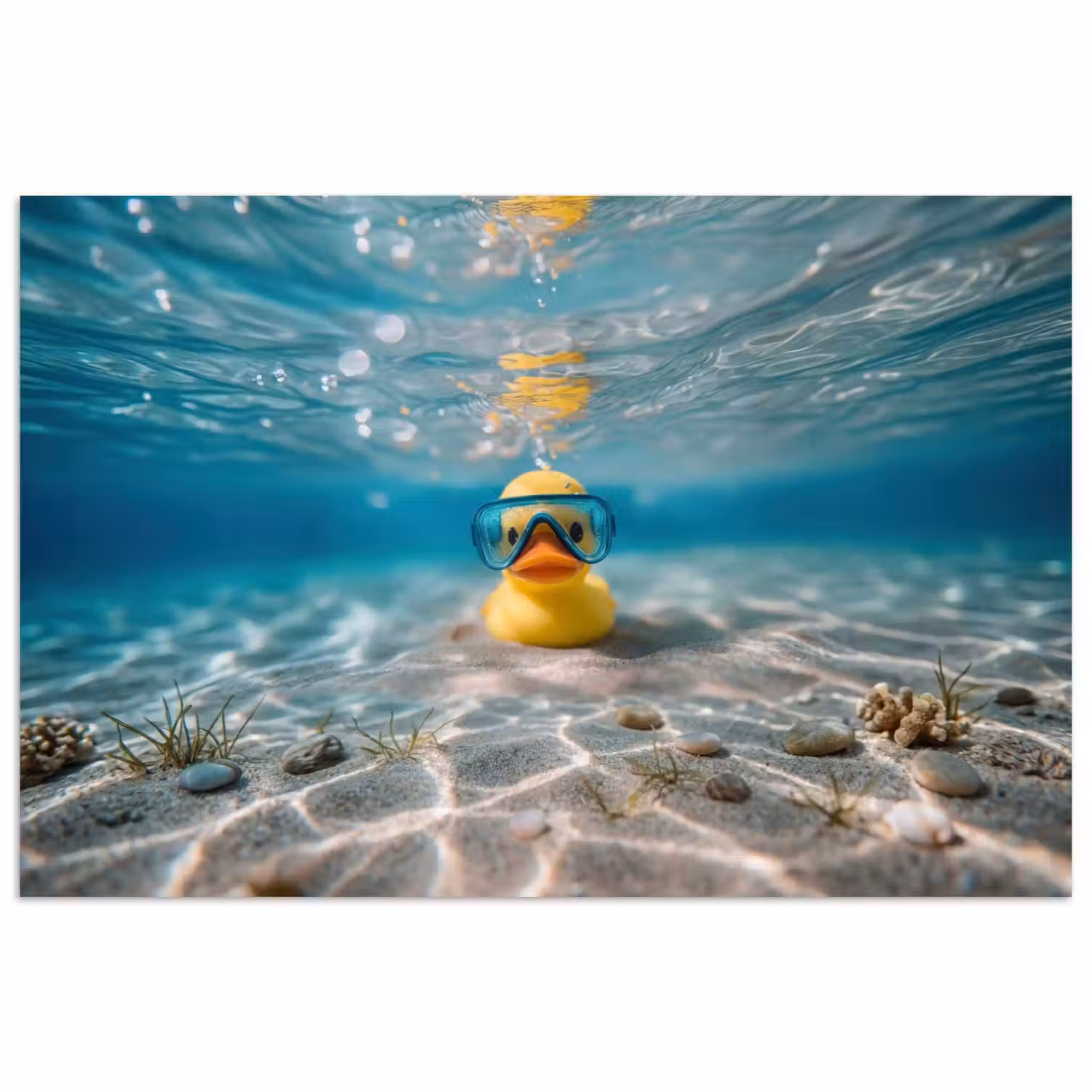Duikbril - Eend - Water poster papier klein -3d