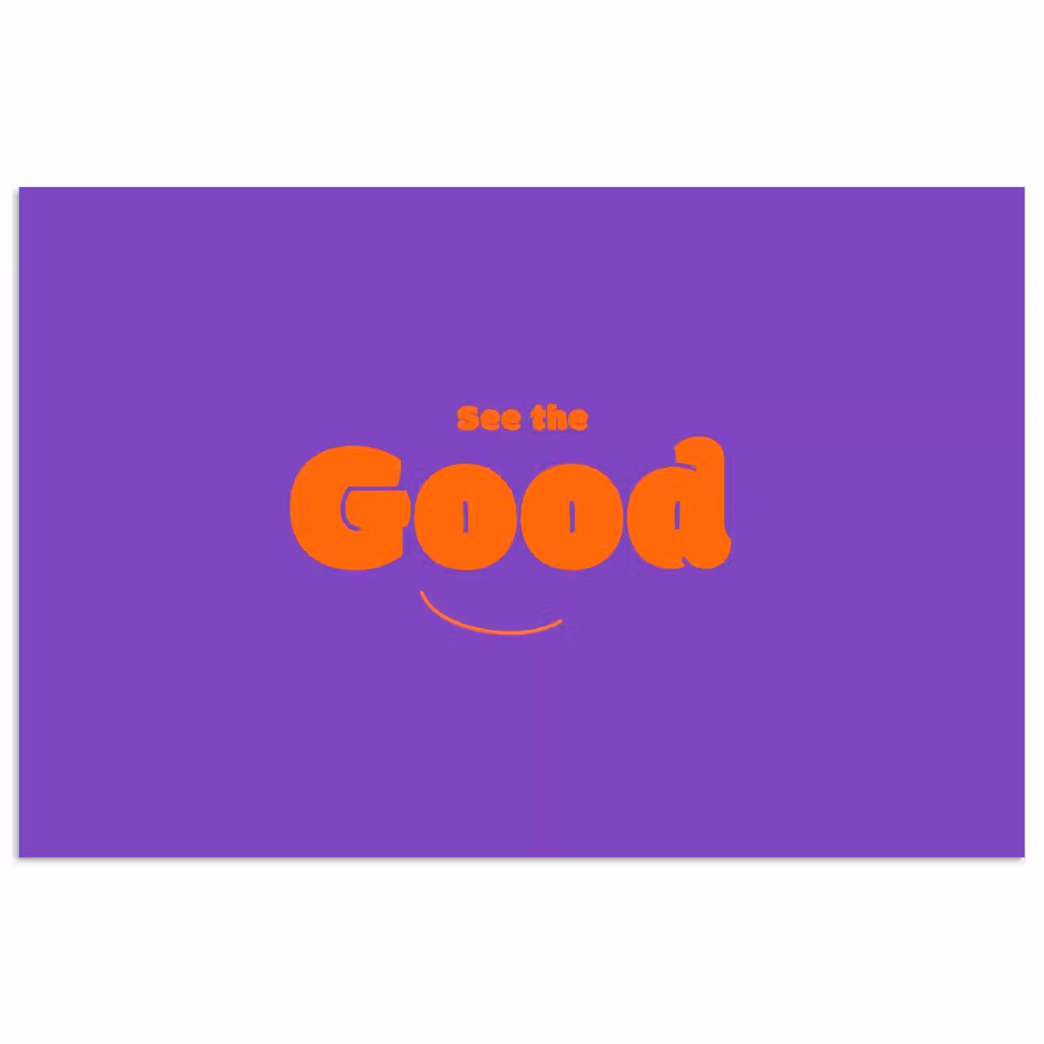 See the good - Oranje - Paars - Smiley poster papier klein -3d