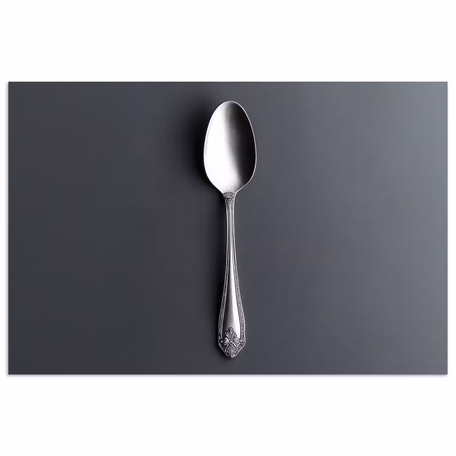 Zilver - Metaal - Lepel poster papier klein -3d