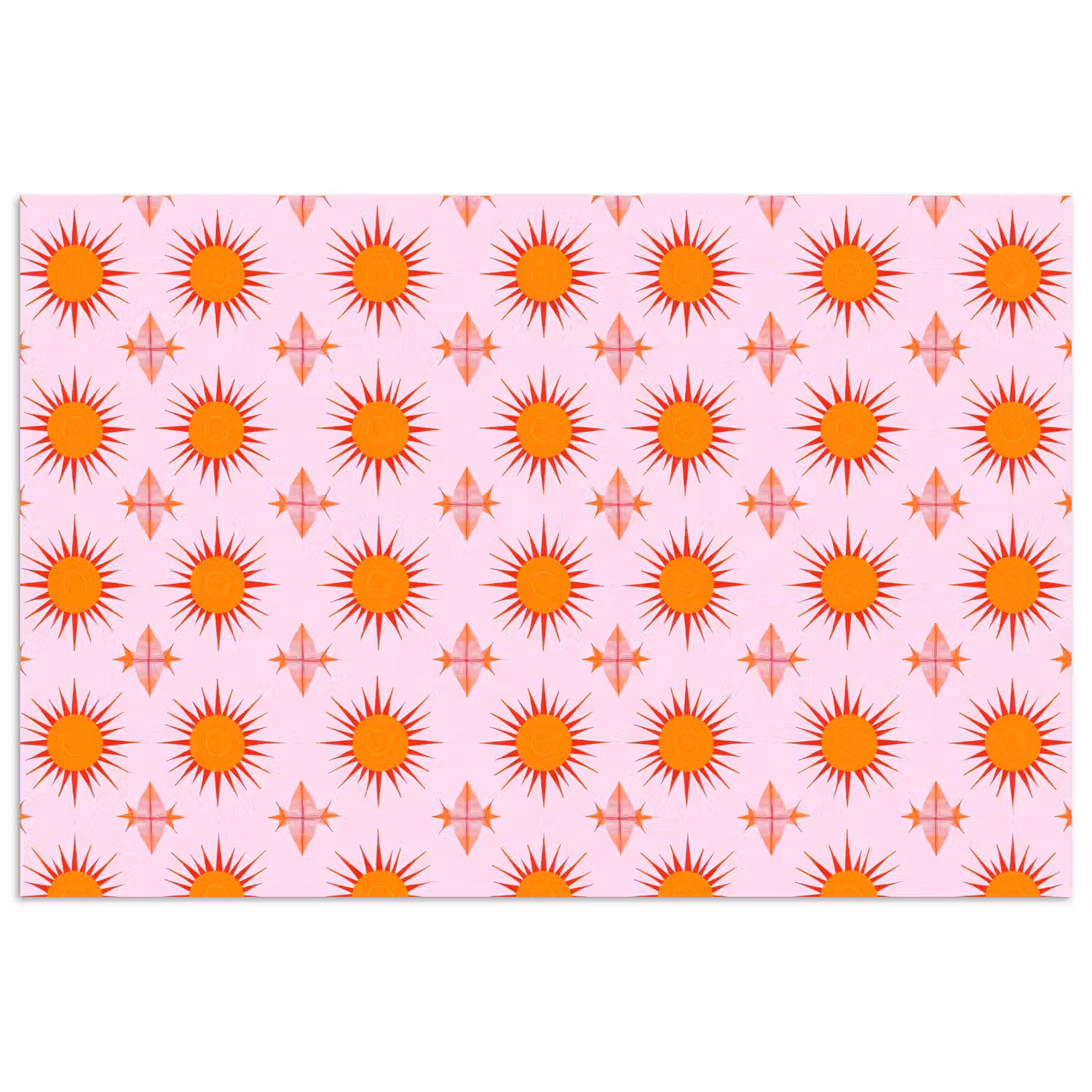 Zon - Patroon - Roze poster papier klein 62 -3d