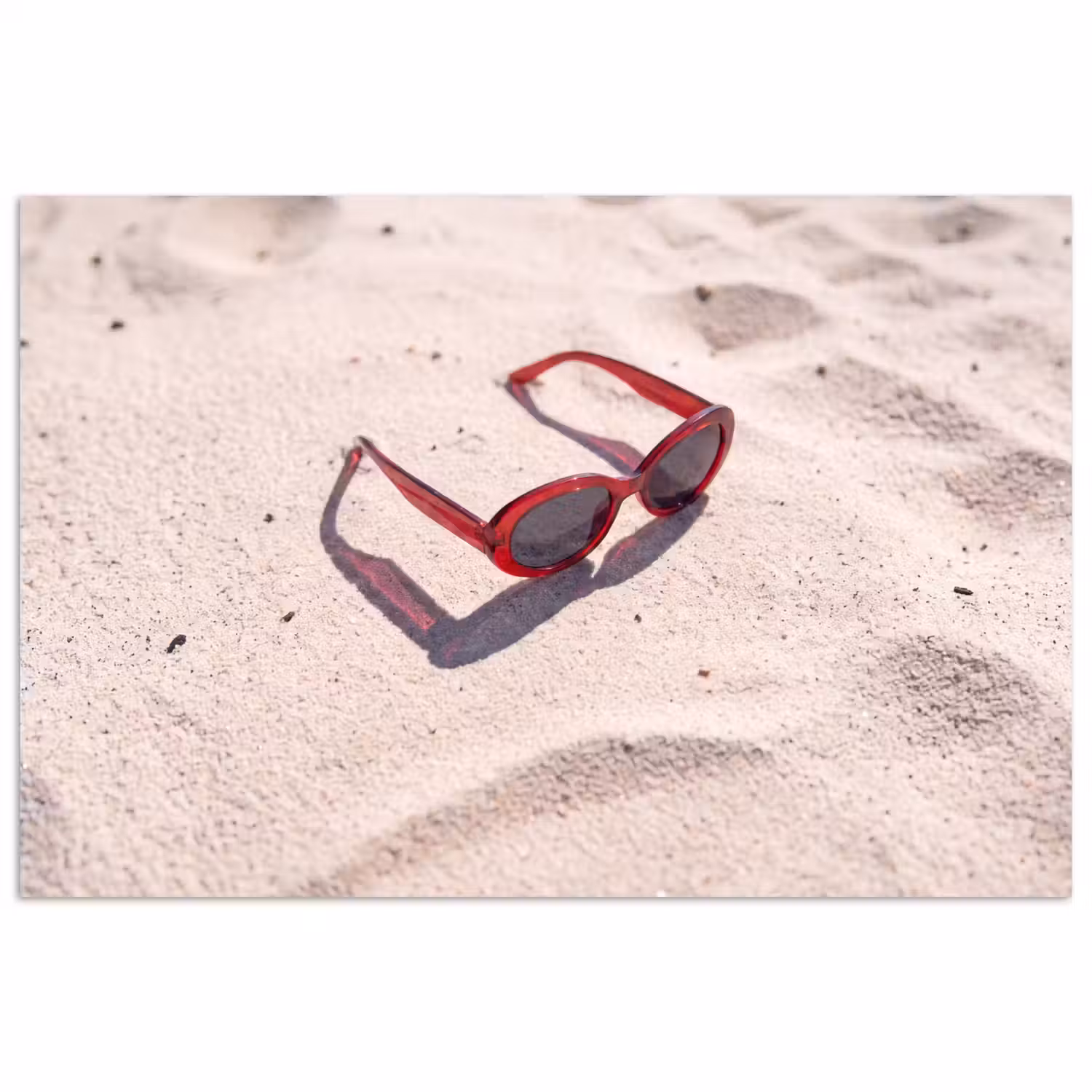 Zonnebril - Strand - Vakantie - Rood poster papier klein -3d