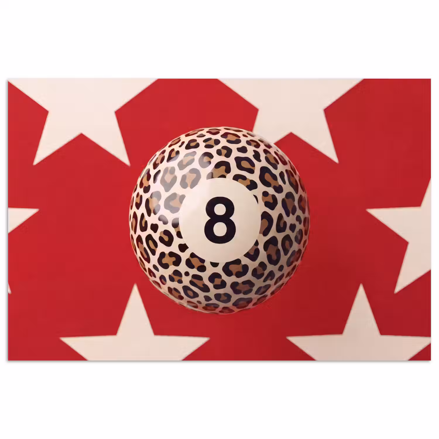 Spel - Dierenprint - Nummer 8 - Modern - Rood poster papier klein -3d